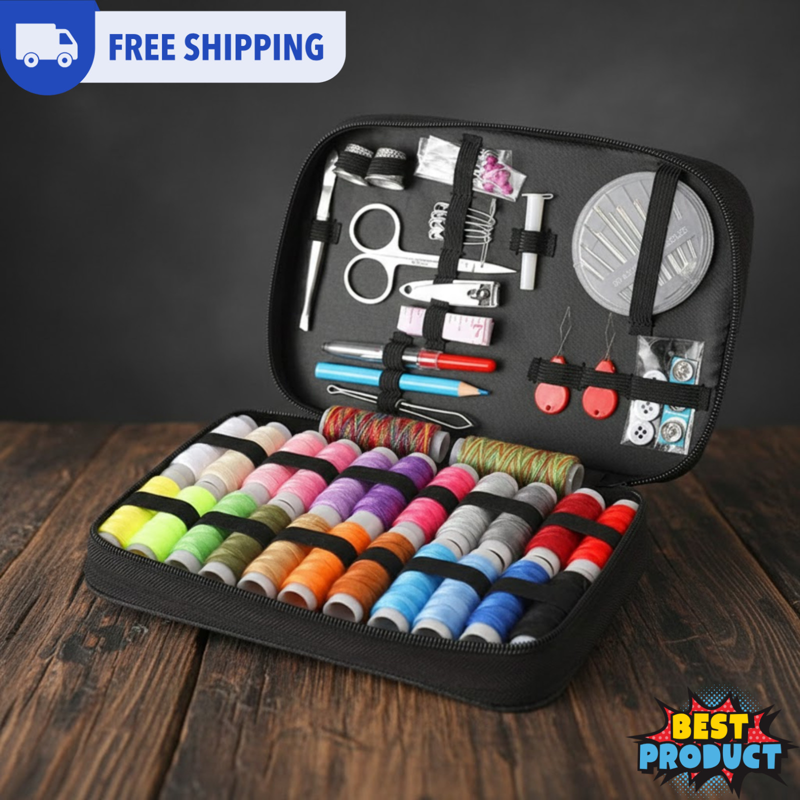 1pc Portable Sewing Kit 10pcs/Set Thread Box Hand Stitching Sewing Tools