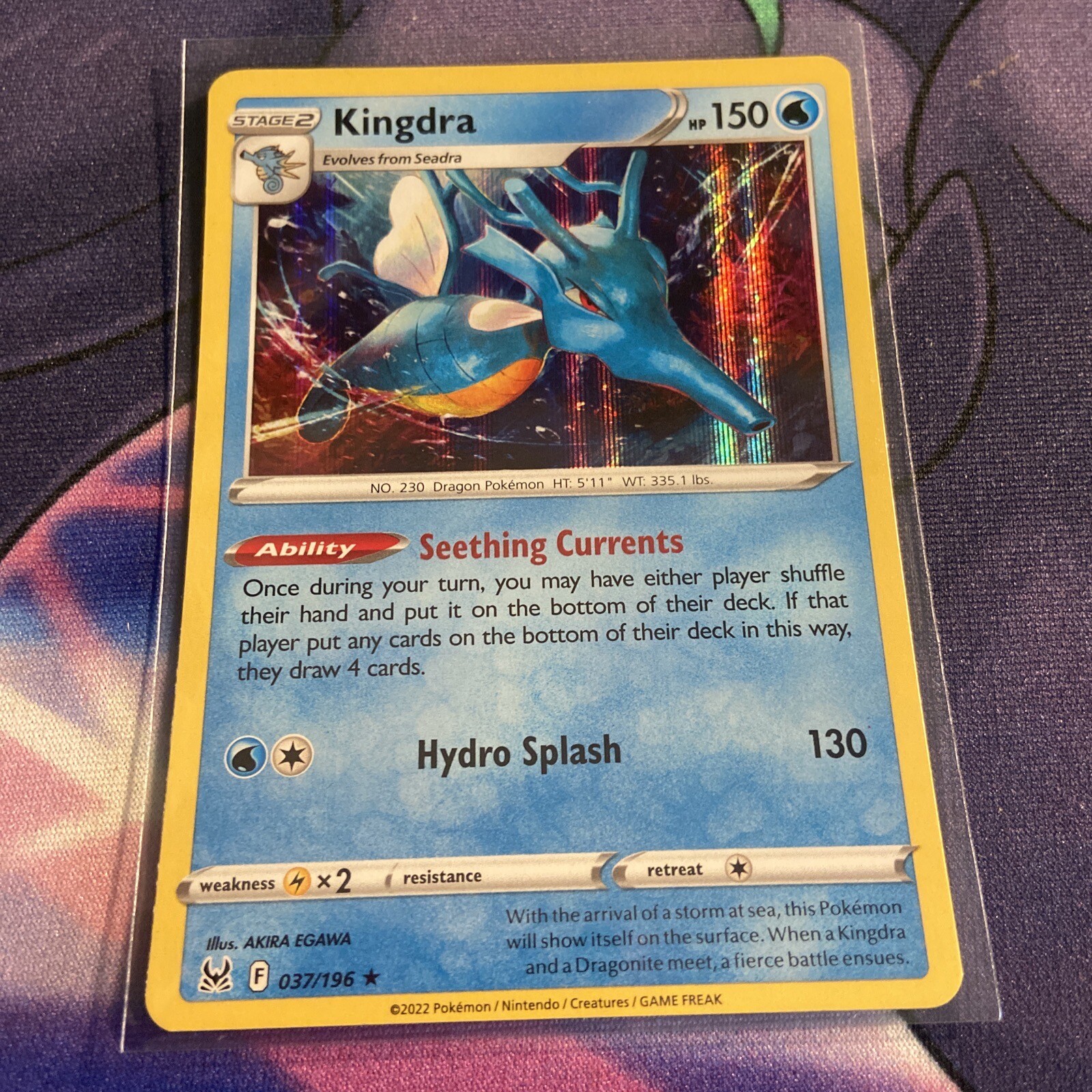 Pokémon TCG Kingdra Sword & Shield – Lost Origin 037/196 Holo Holo Rare