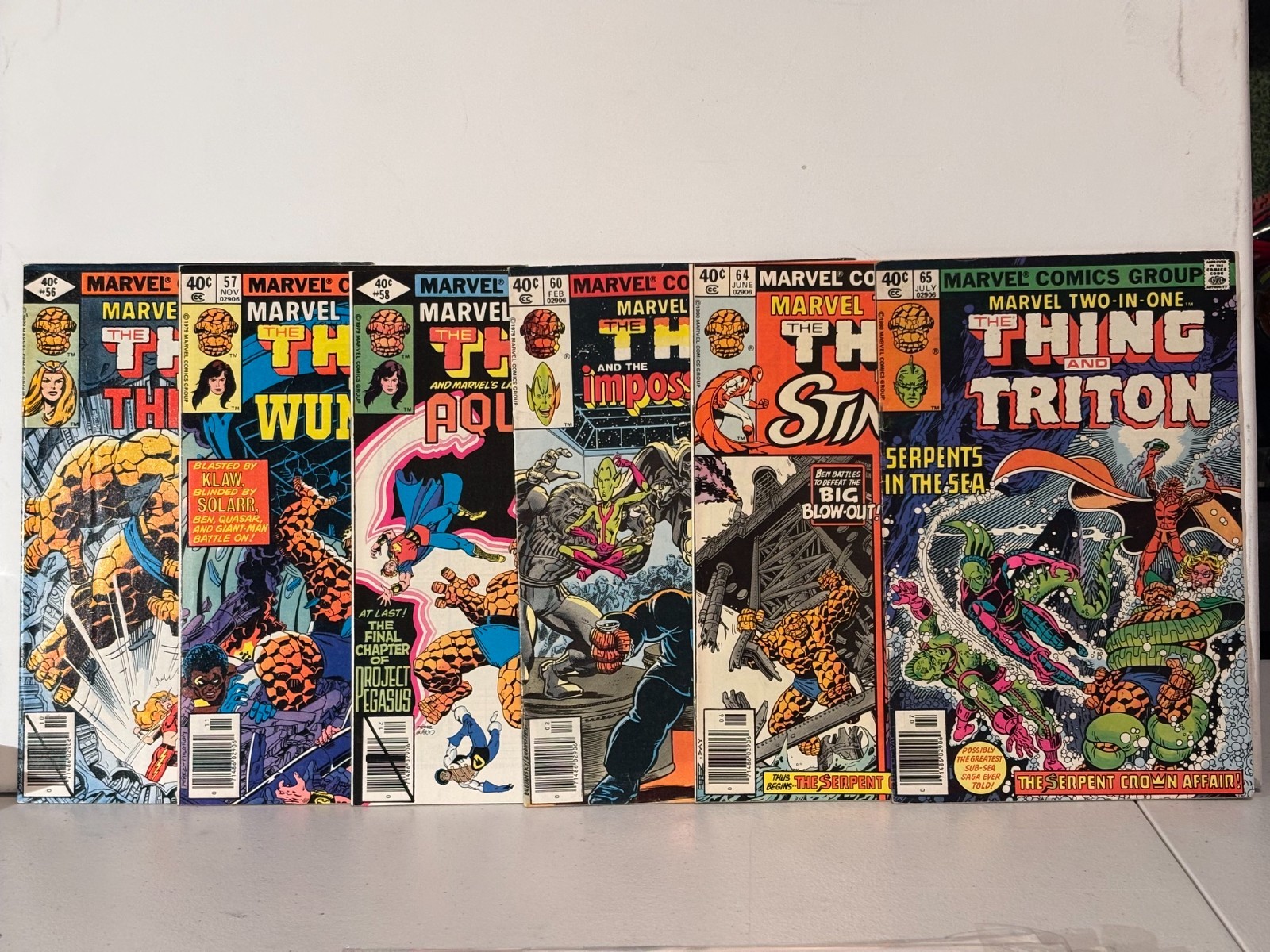 MARVEL TWO-IN-ONE 56 57 58 60 64 65 – F/VF – 1979/1980 – Gruenwald – John Byrne