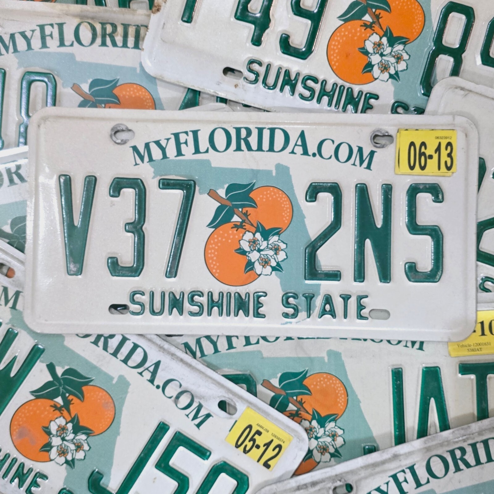 FLORIDA LICENSE PLATE 🔥FREE SHIPPING🔥 1 ~RANDOM LETTERS & #’S ~ SUNSHINE STATE