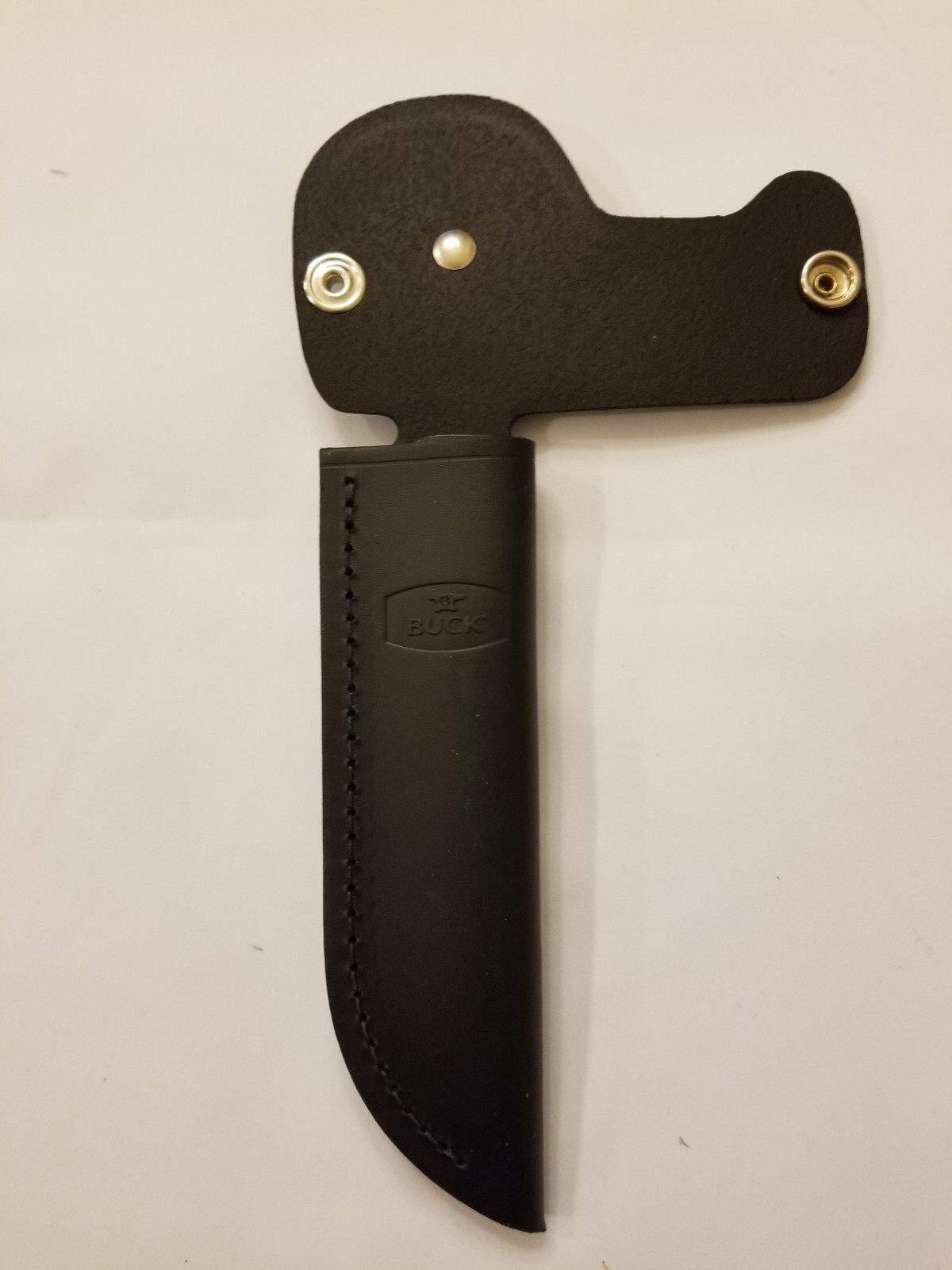 BUCK KNIFE MODEL # 119 SPECIAL – LEATHER BELT SHEATH — BLACK WITH BUCK LOGO