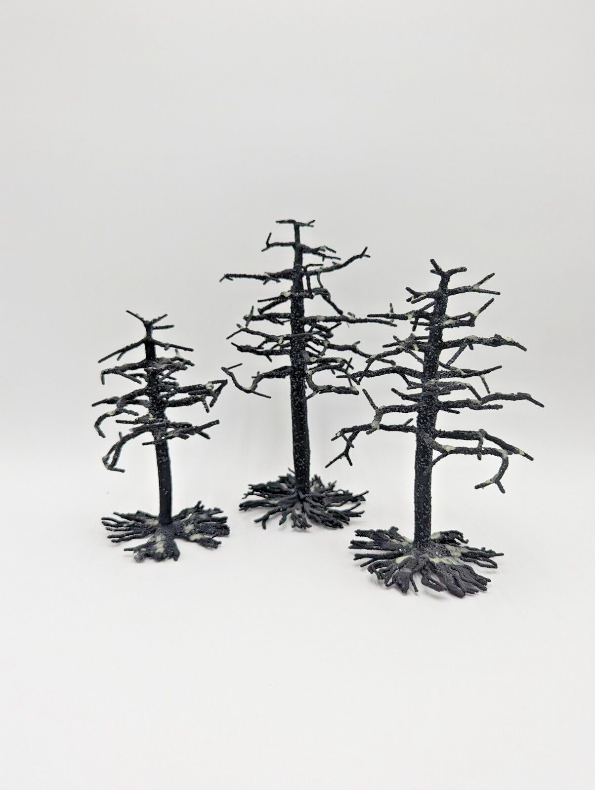 Department 56 Village Accessories 3 Spooky Black Bare Branch Trees