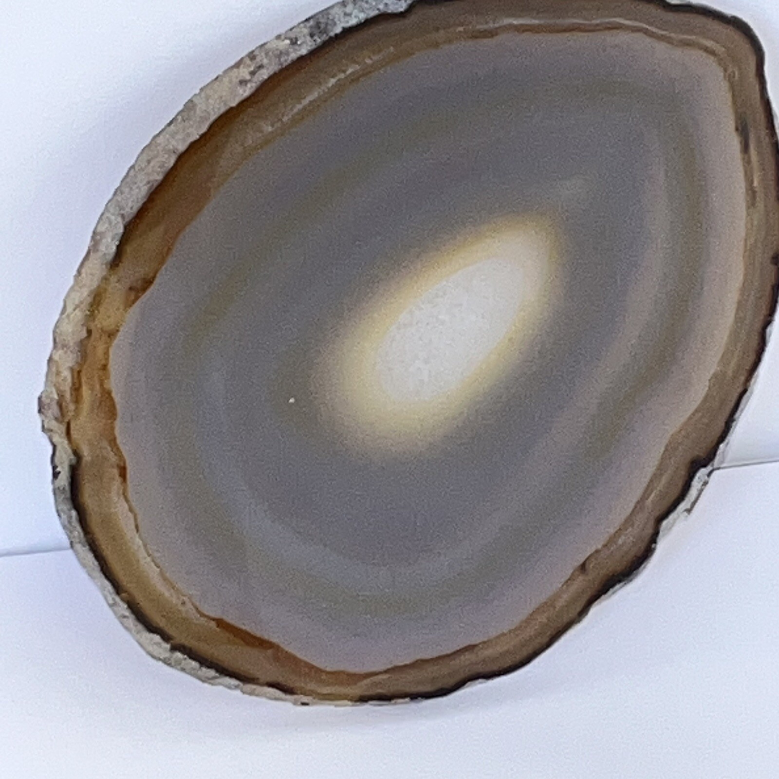 Polished Agate and Quartz Stone Slice Display Art 7.75 Oz 6 1/8”Hx5 3/16”x3/16”