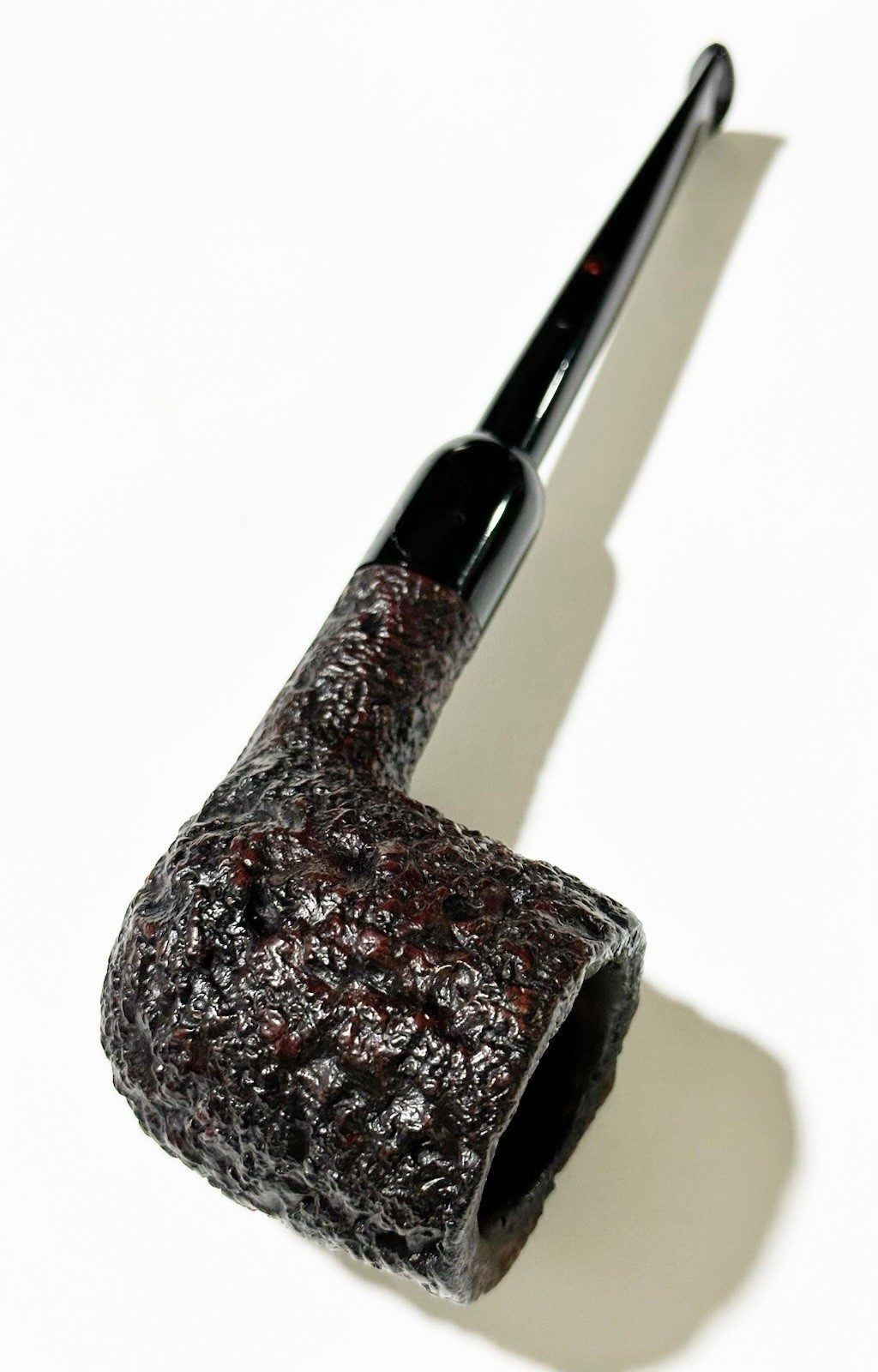 1950s-1960s Castello Sea Rock Briar 395 Pot Style Estate Pipe – Amber Rhinestone