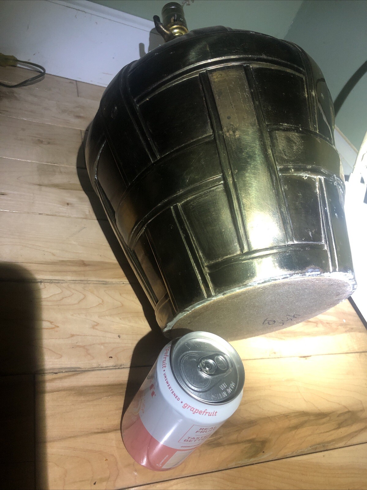Vintage 18” Tall Round Brass Table Lamp Mid-Century Modern