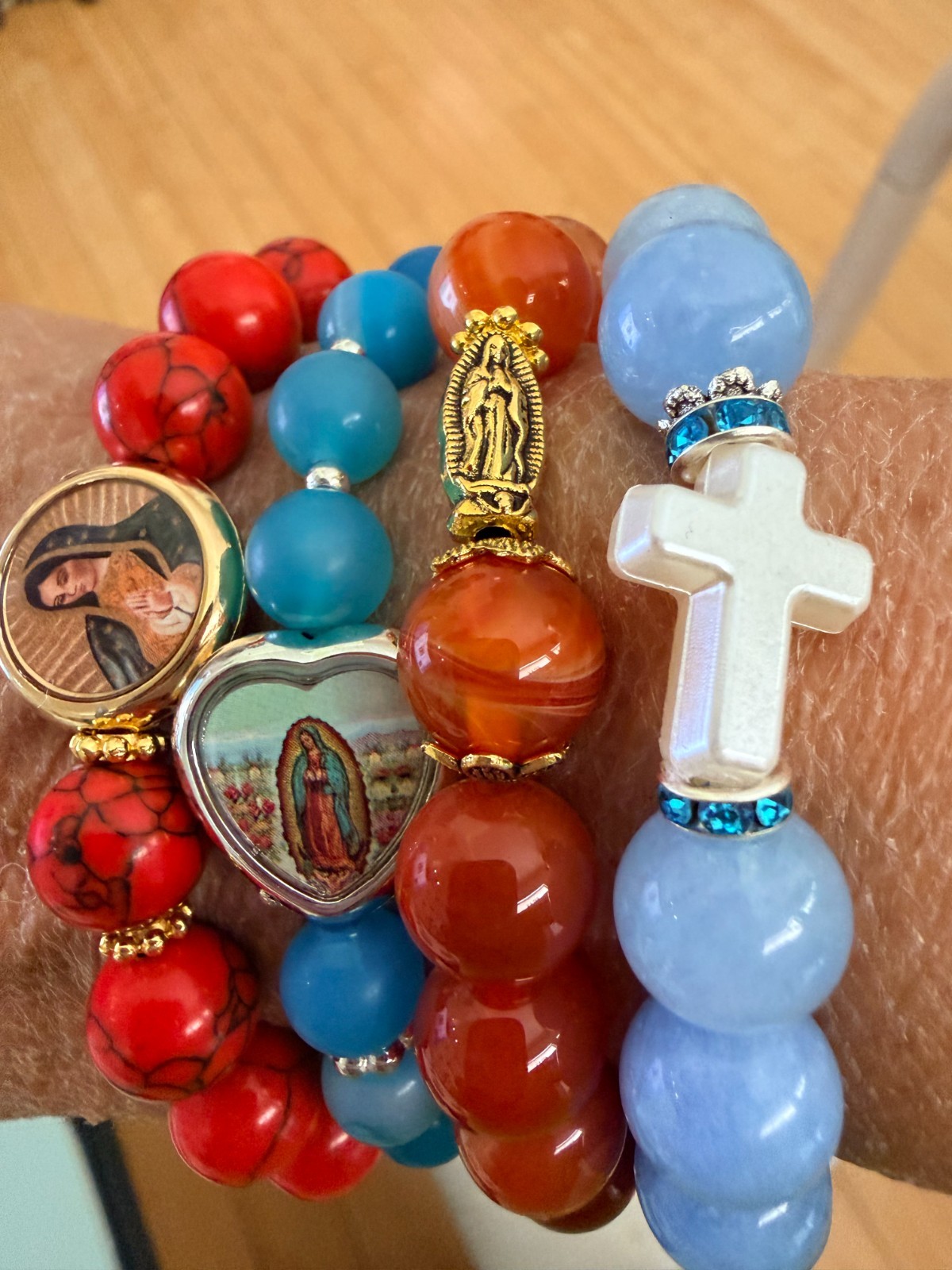 NATURAL STONE ROSARY BRACELETS