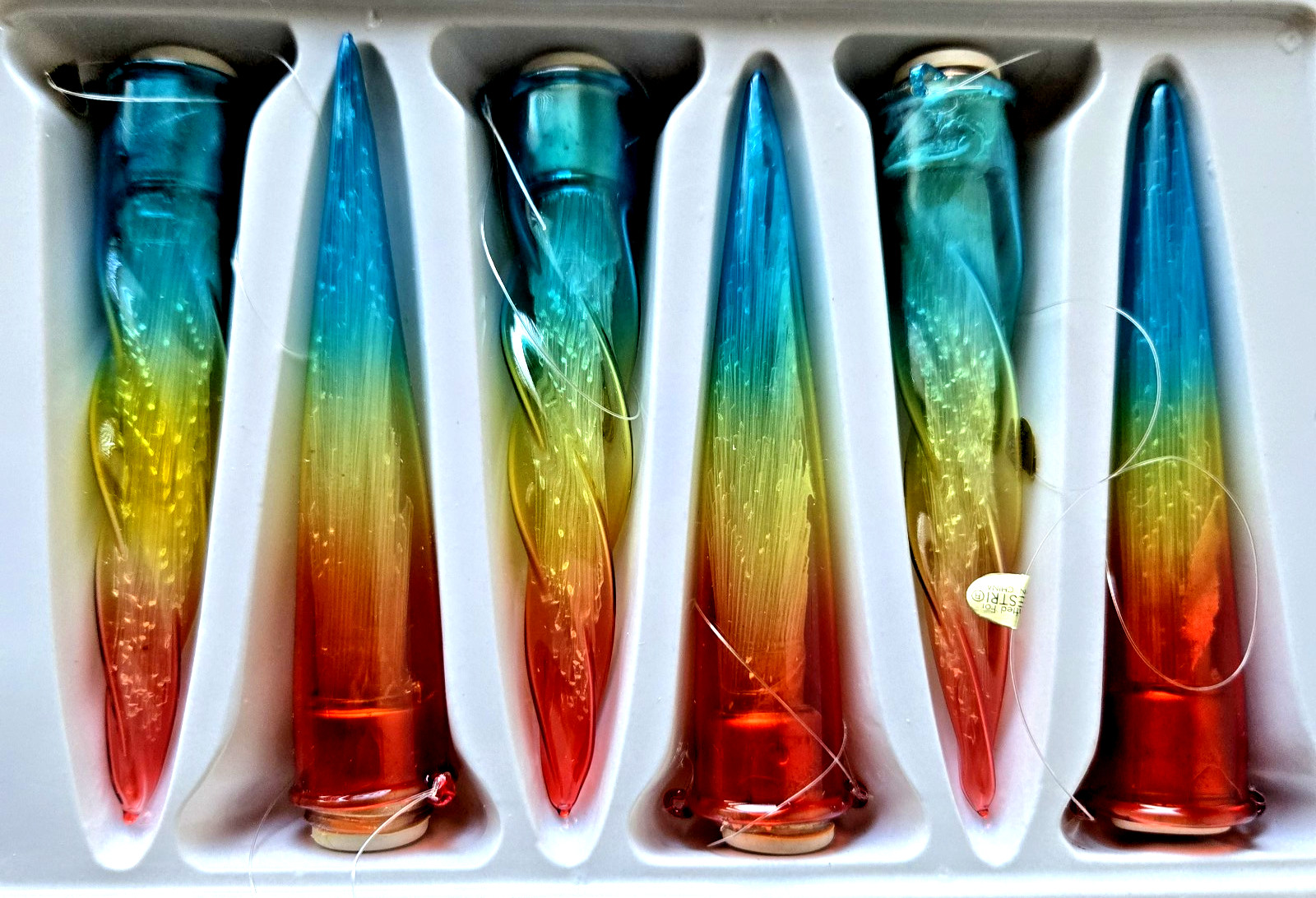 Silvestri Hand Blown Rainbow Glass Light Covers – Set of 6 – NEW