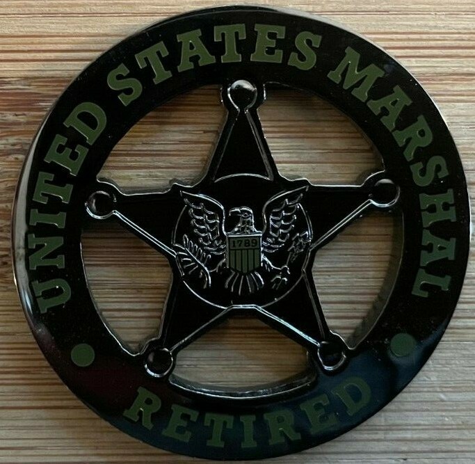 US Marshals Service – RETIRED/ON THE JOB 1.75in – BC version challenge coin