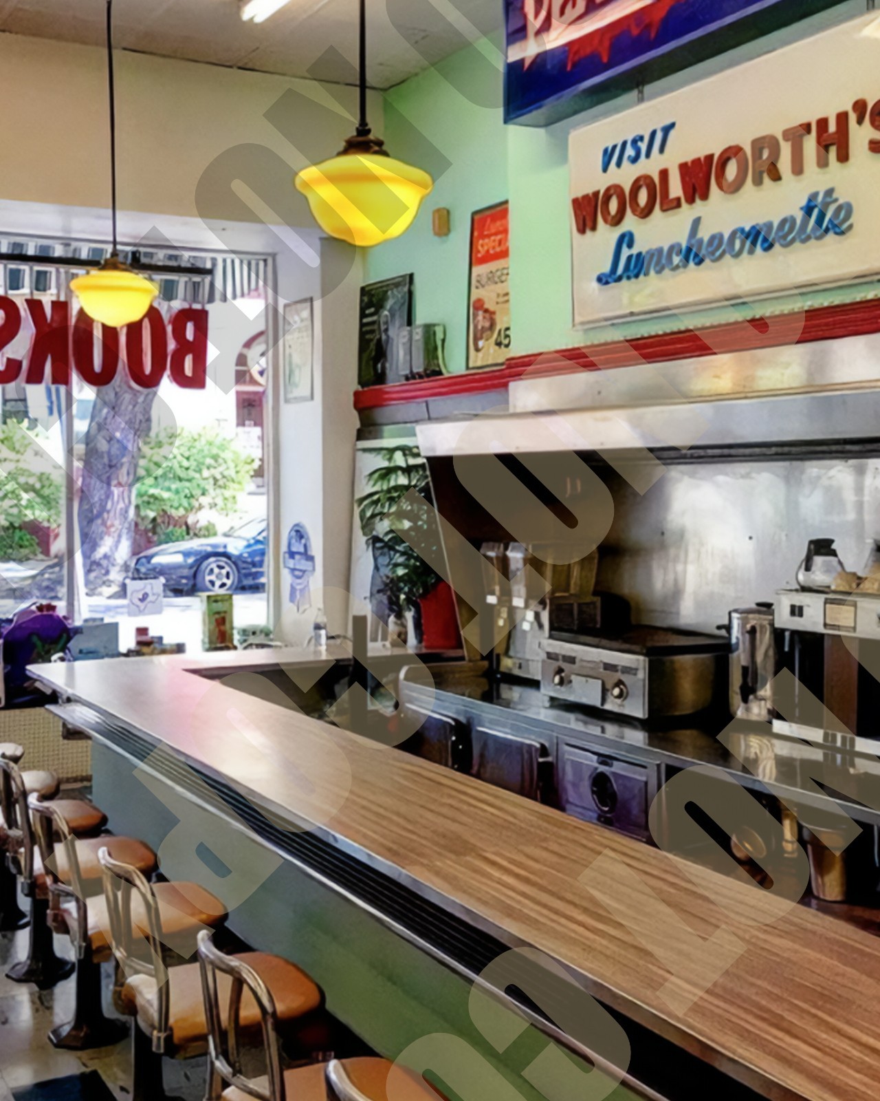 Vintage Woolworth’s Luncheonette Diner Cafe Counter Collage 8×10 Photo