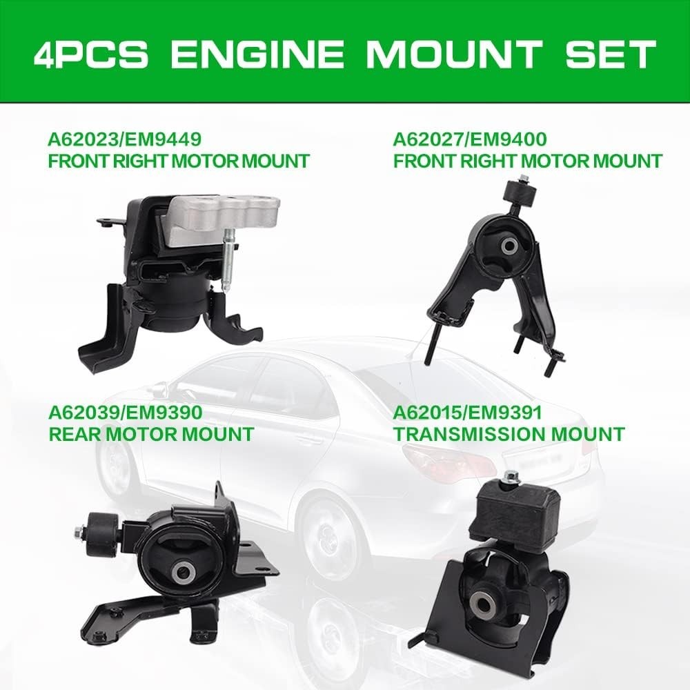 Soporte de motor compatible con Corolla (1.8L) 2009-2013, Matrix (1.8L) 2009-201