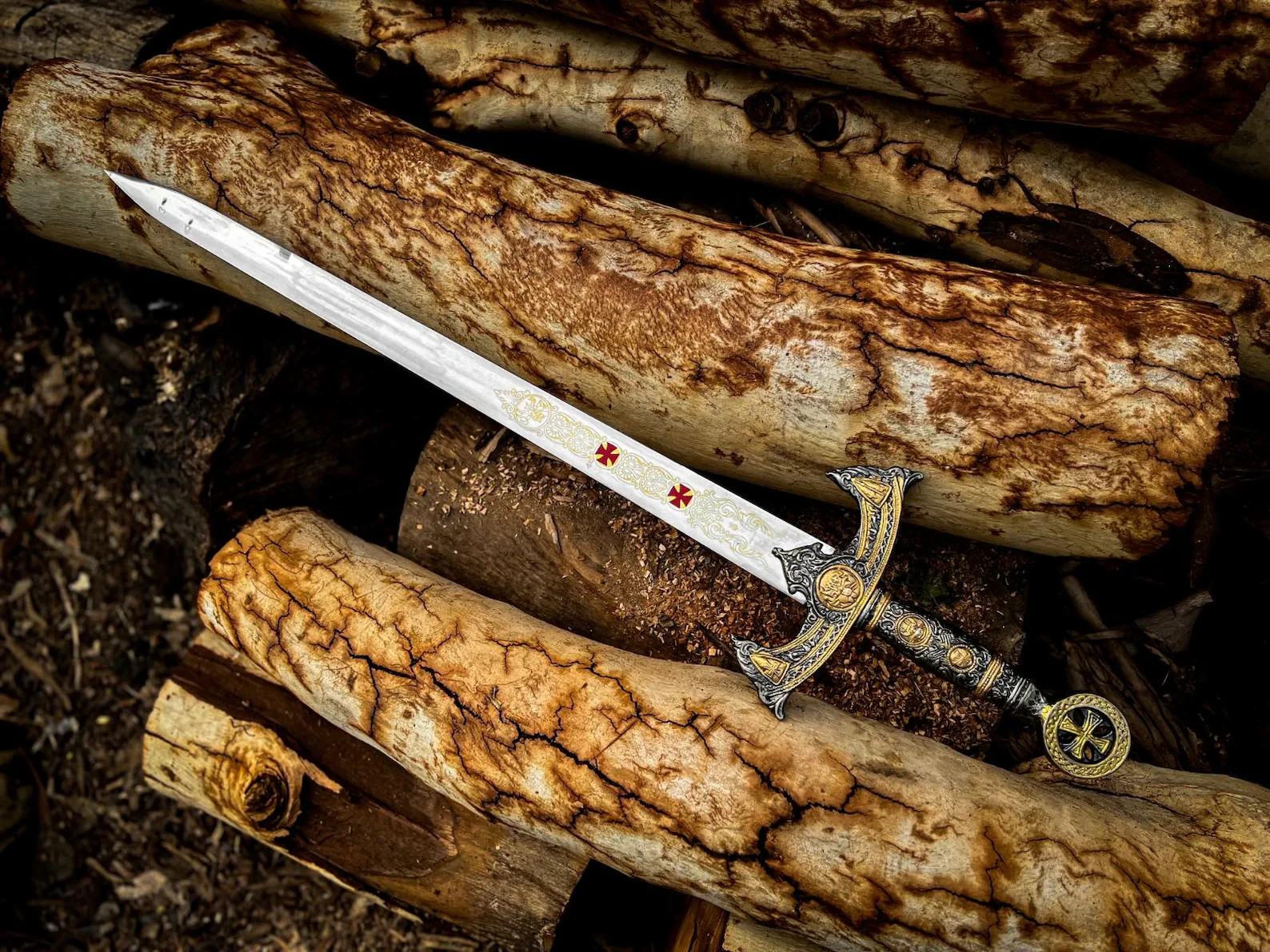 Handmade Templar Knights Sacred Holy Sword, Medieval Sword