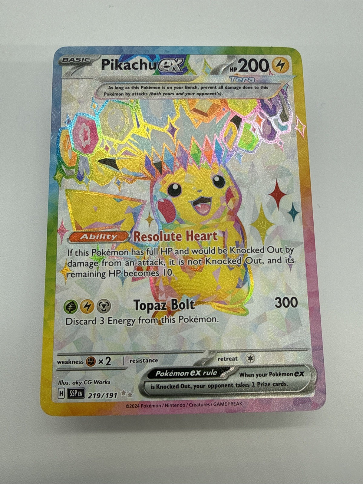 Pokémon Pikachu TCG Full Art 219/191 Surging Sparks