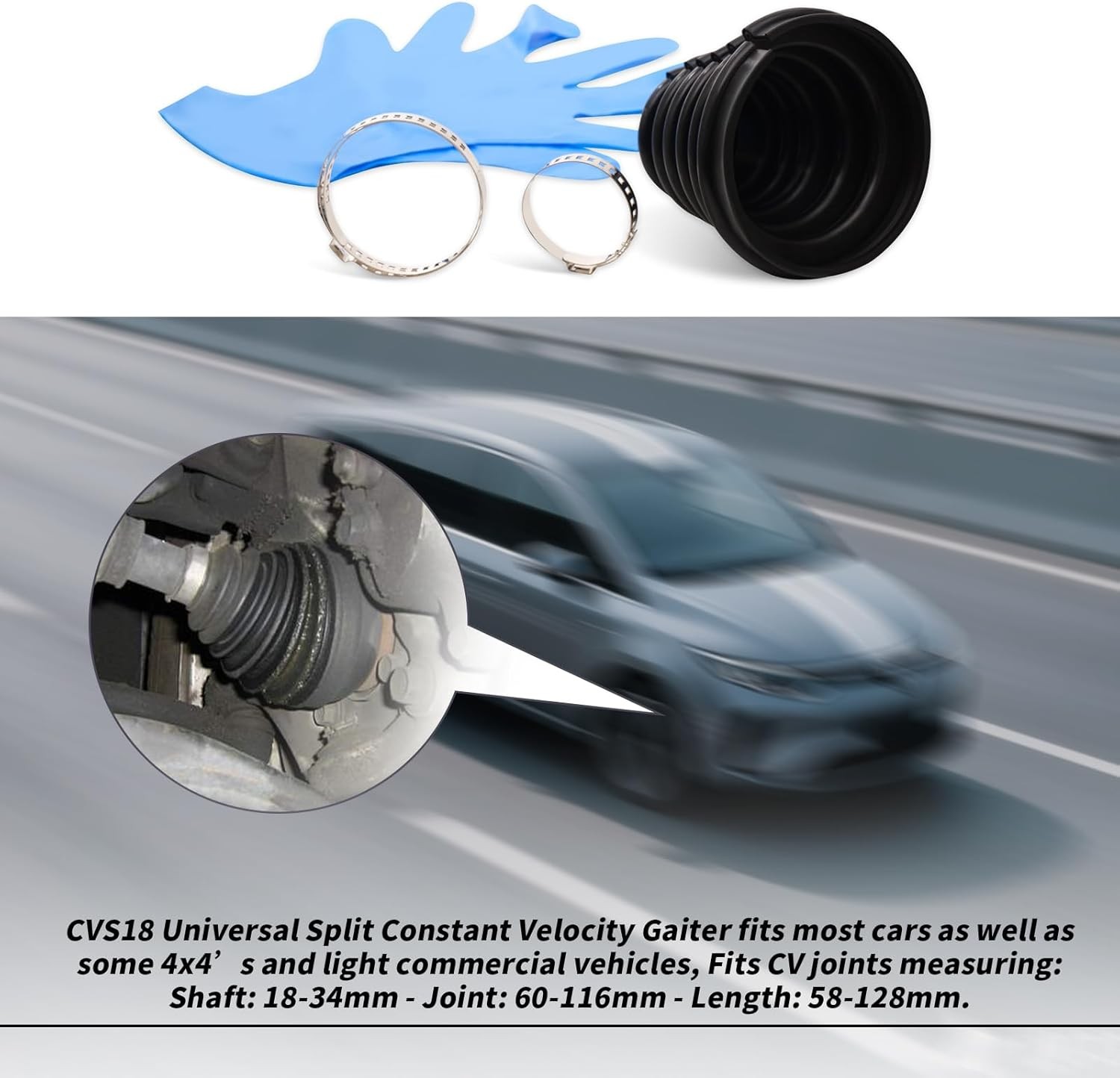 CVS18 Universal Split Constant Velocity Joint Gaiter Boot Replacement Car Parts