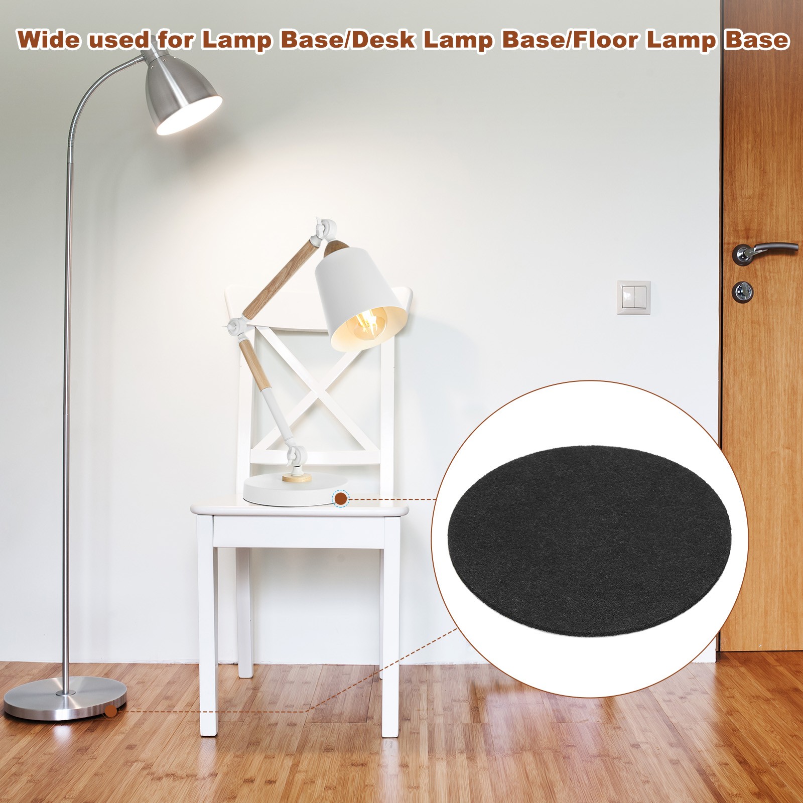12 Pcs Black 5″ Diameter Lamp Base Felt 3mm Thickness Round Felt