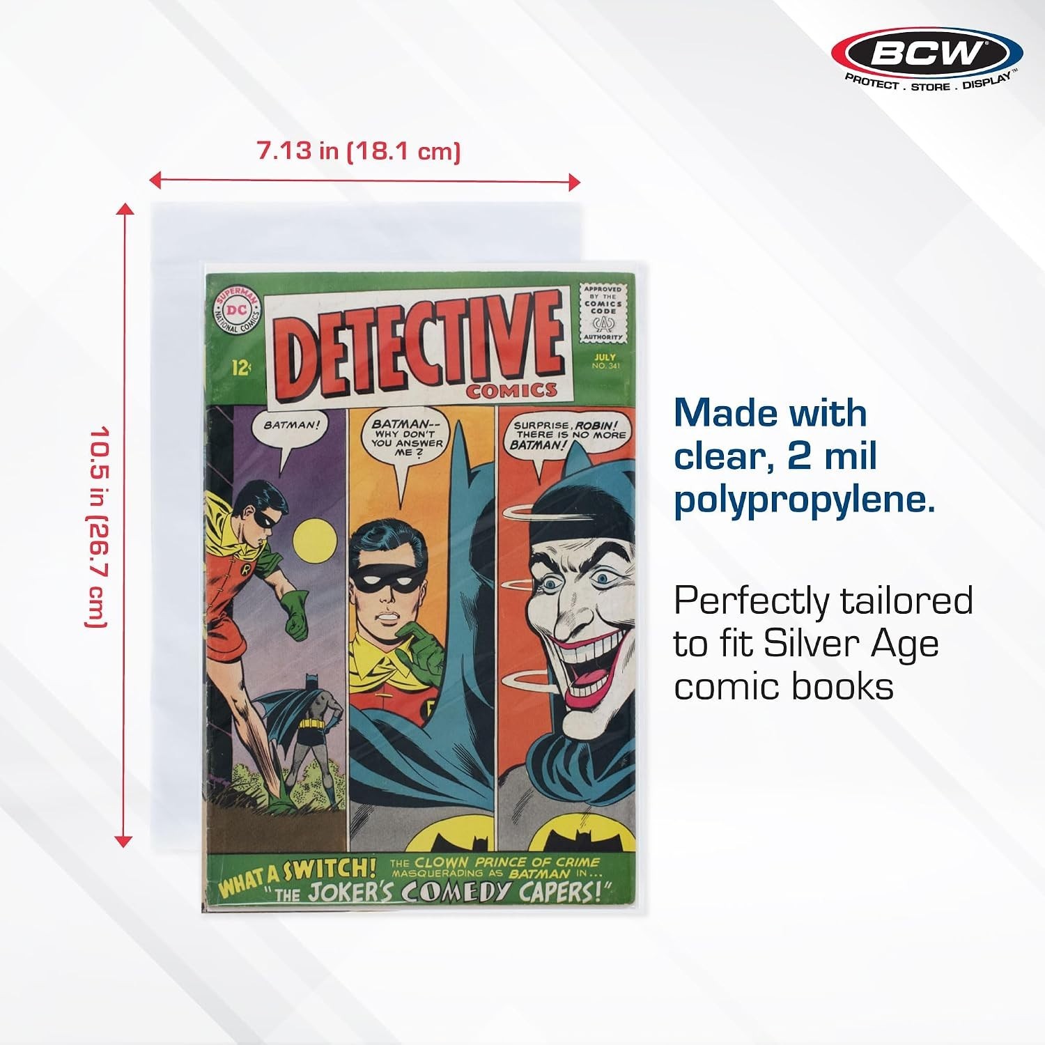 Archival Quality Silver Comic Bags – 100 Resealable 7 1/8 x 10 1/2 inch Storage