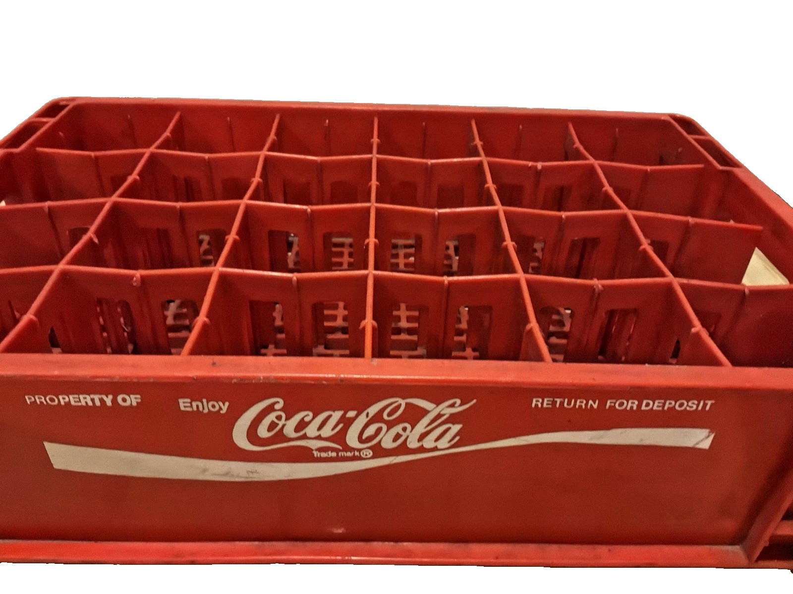 Vintage Coca Cola 10 Oz Bottle Crate Return For Deposit Rehrig Pacific 24 Slot