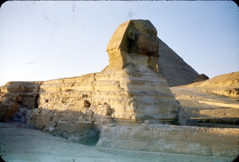 Vintage 35mm Slide ARCHAEOLOGICAL THE GREAT SPHINX OF GIZA CAIRO, EGYPT 1952 6