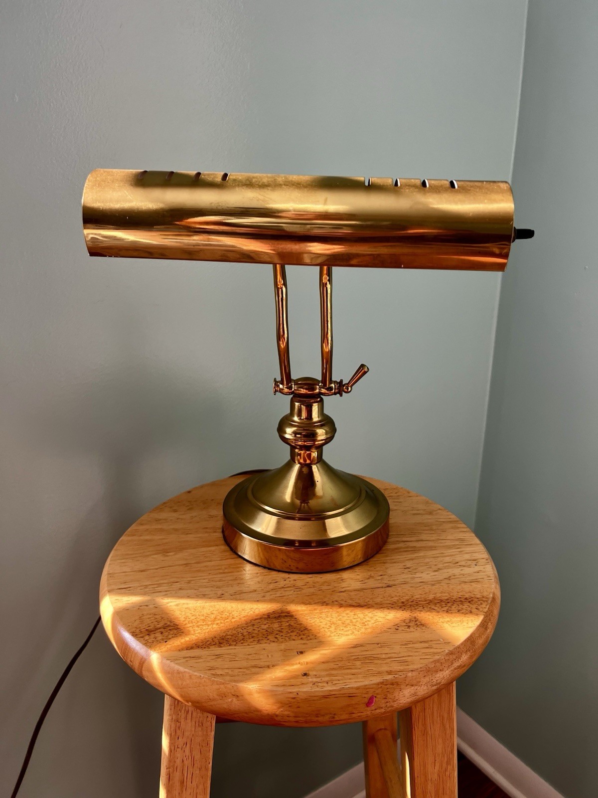 Vintage UL Bankers Desk Lamp Brass Portable Adjustable Light Office Piano