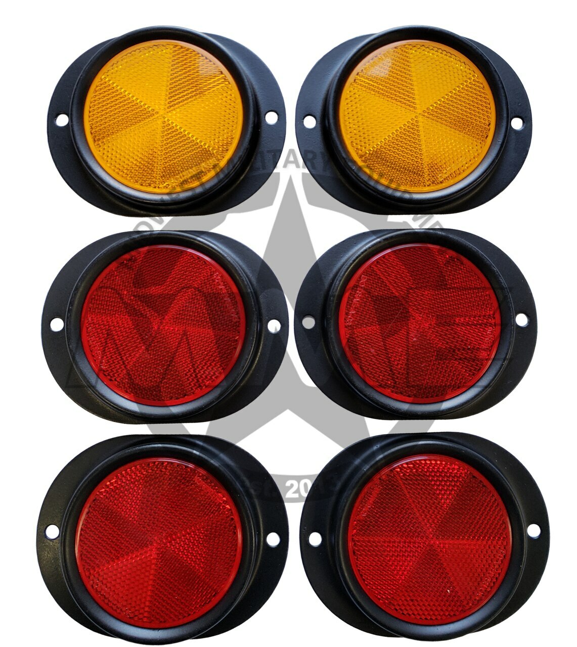 Black Replacement Reflector Kit For Humvee or M1078 M1123 M998 H1 M1083