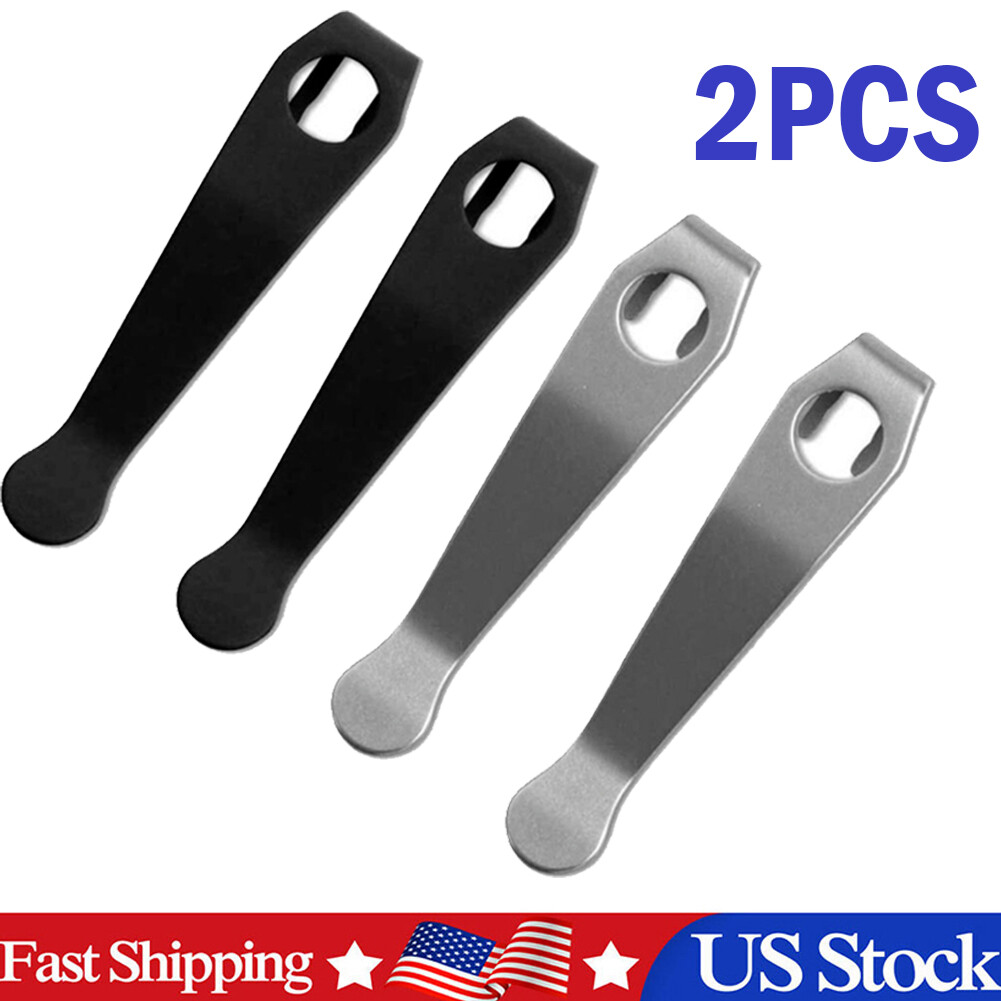 2PCS Lightweight Titanium Deep Carry Wire Clip For Spyderco Para 3 LW, Sage 5 US