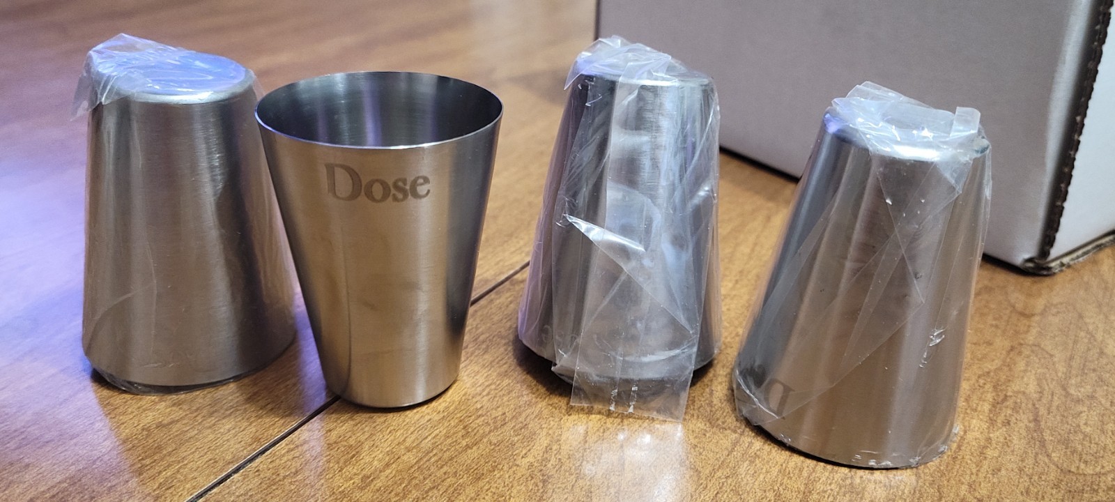 Dose Stainless Steel Shot Glass – 2oz Each, 4 pack ,Never Used, Free Shipping