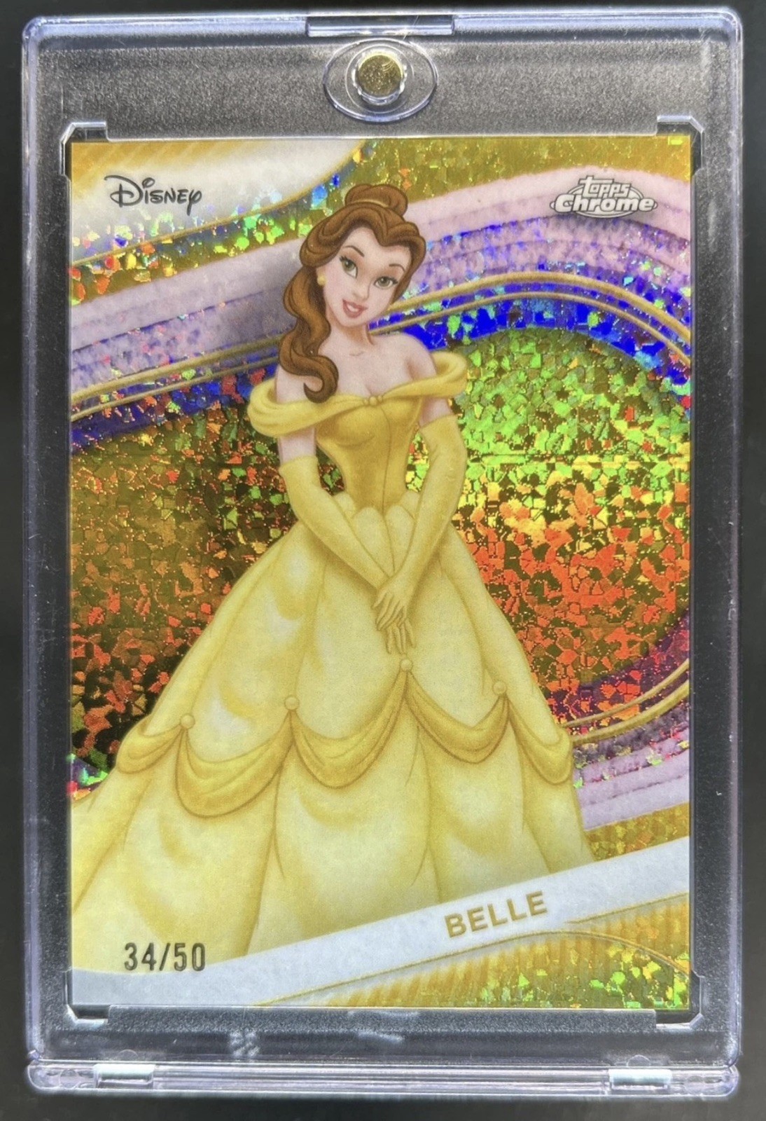 2025 Topps Chrome Disney Belle Mini Diamonds Gold Refractor /50
