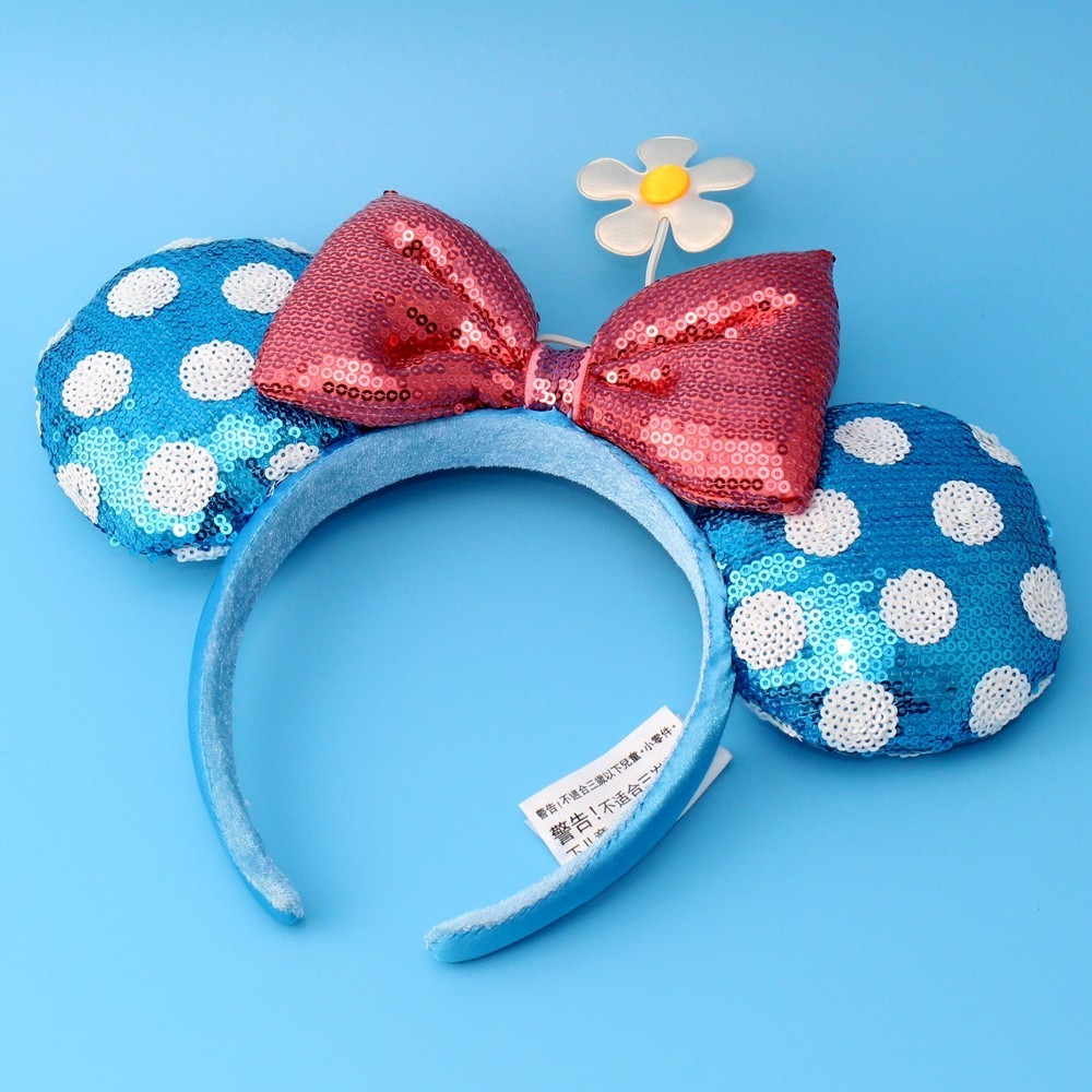 Disney Parks Sun Flower Bow Polka Dot Hat Sequins Minnie Ears Headband US Ship