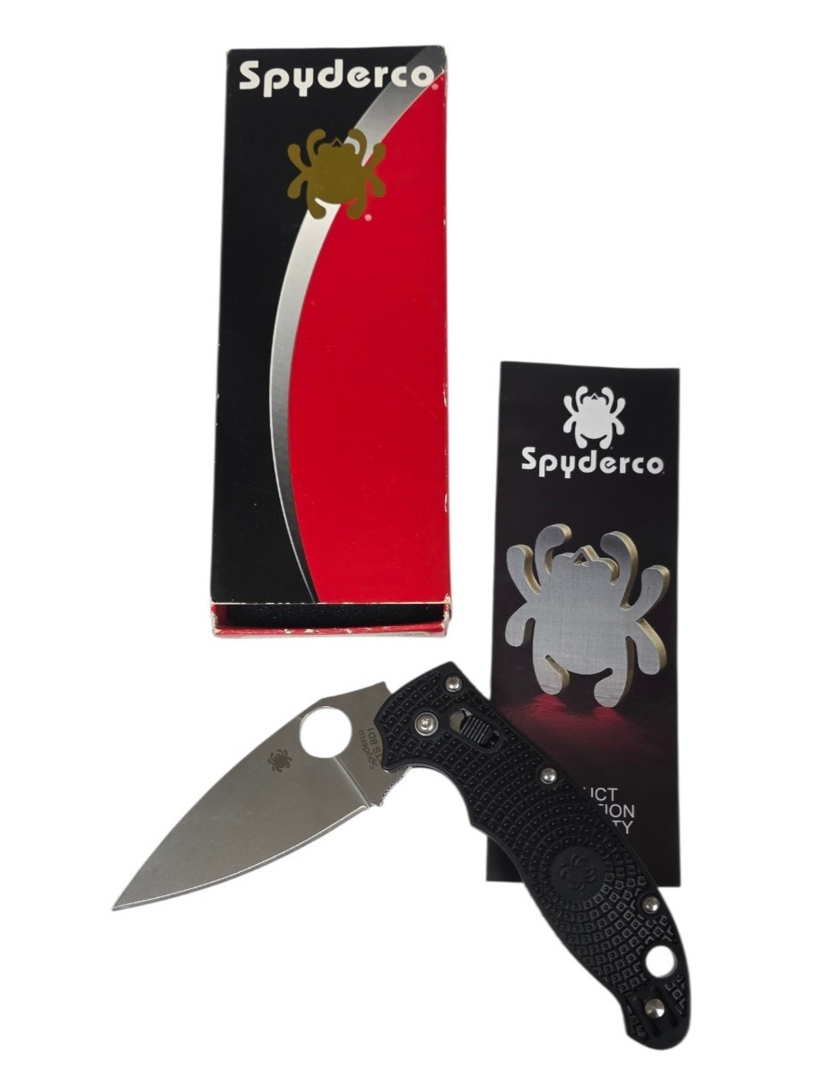 Spyderco C101PBK2 Manix 2 CTS BD1 Lightweight Plain Edge Knife Black
