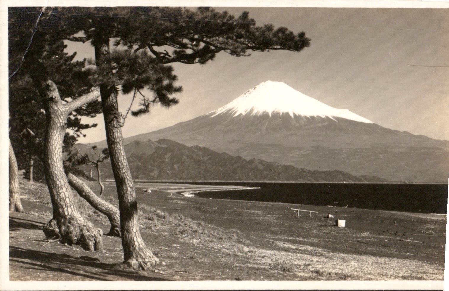 Mount Fuji Japan Vintage Real Photo Postcard Scenic Lake View