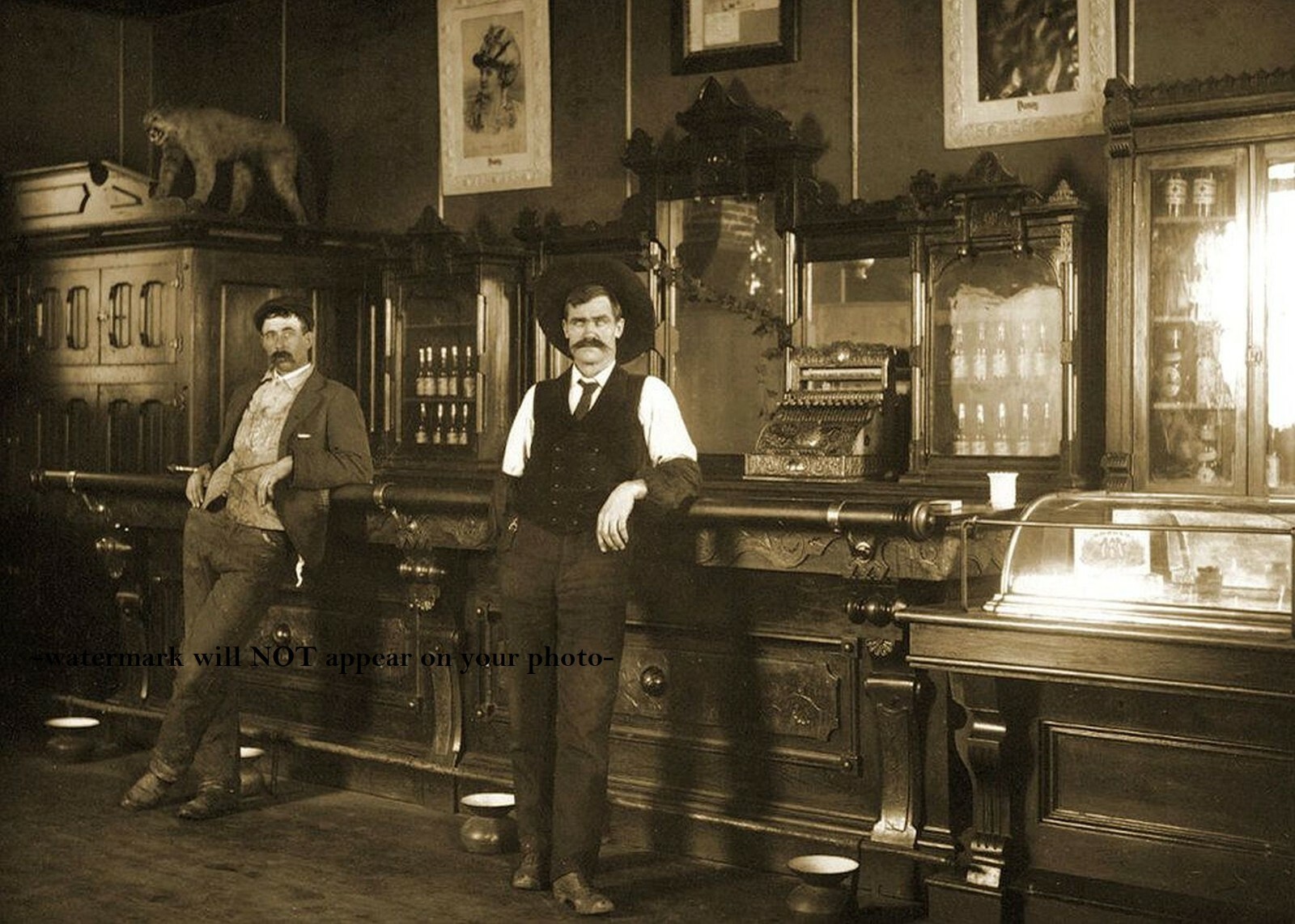 Wild West Montana Saloon PHOTO Bar Old Tavern Cowboys 1905