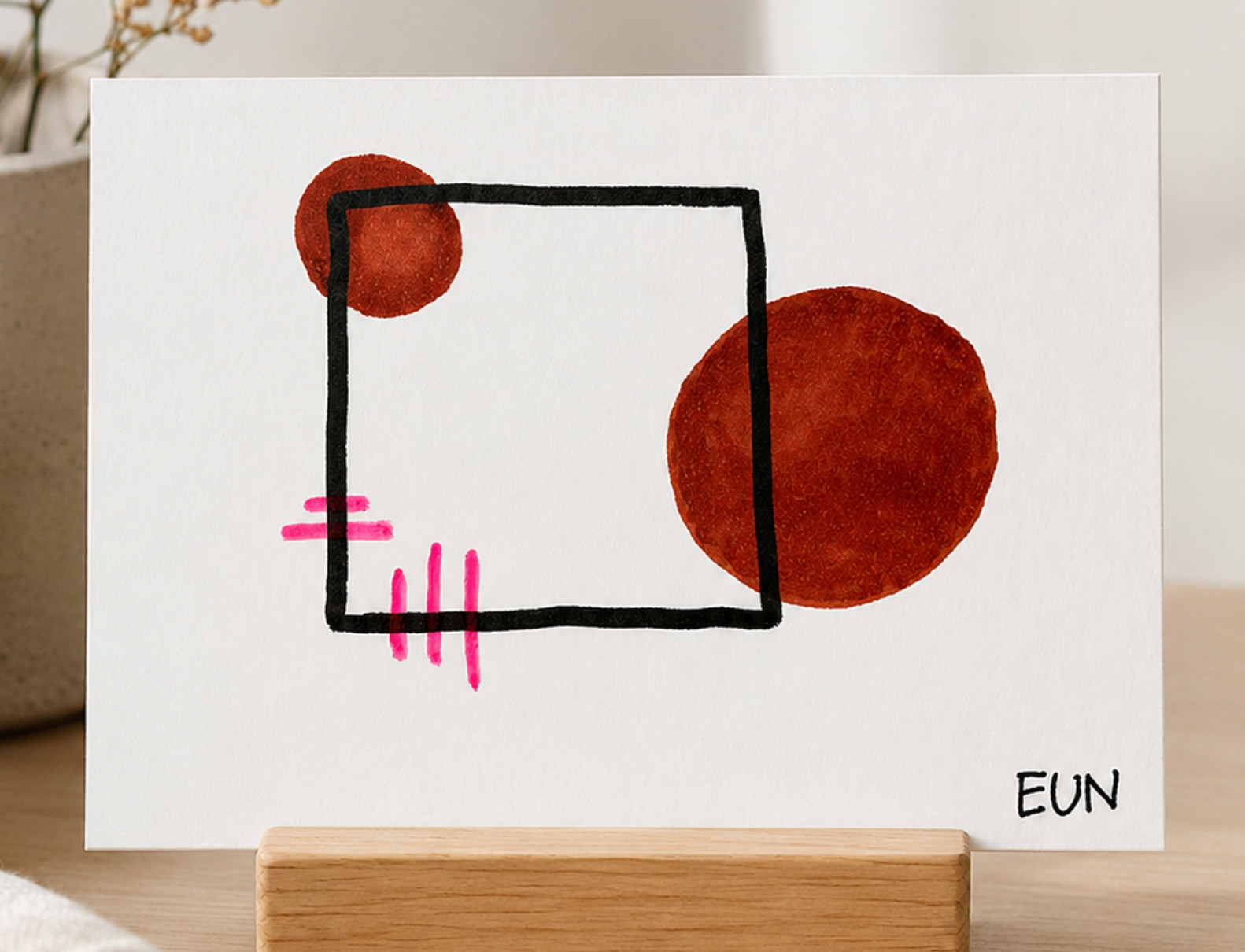 EUNETTE | Original ACEO Mini Minimalist Abstract Art Painting | Signed OOAK