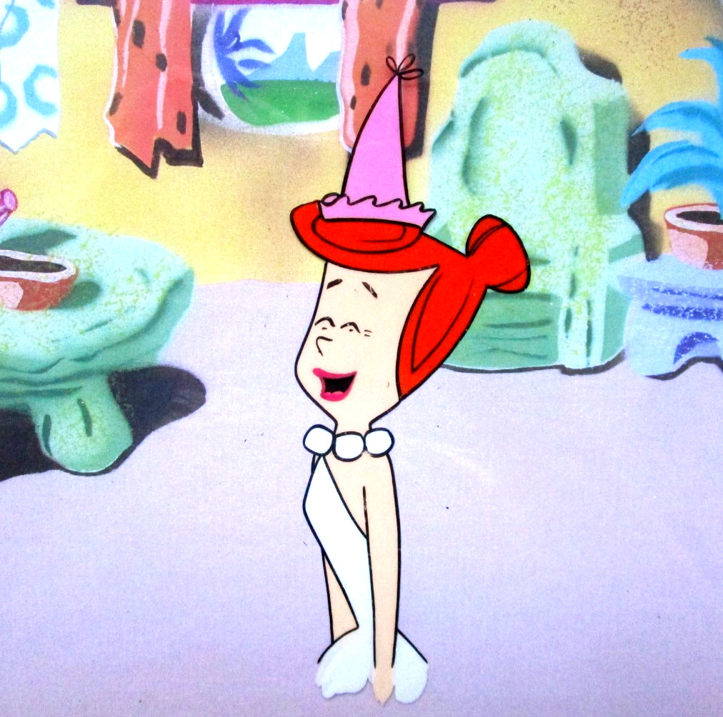1960s vintage WILMA FLINTSTONES HANNA-BARBERA ORIGINAL PRODUCTION CEL fred