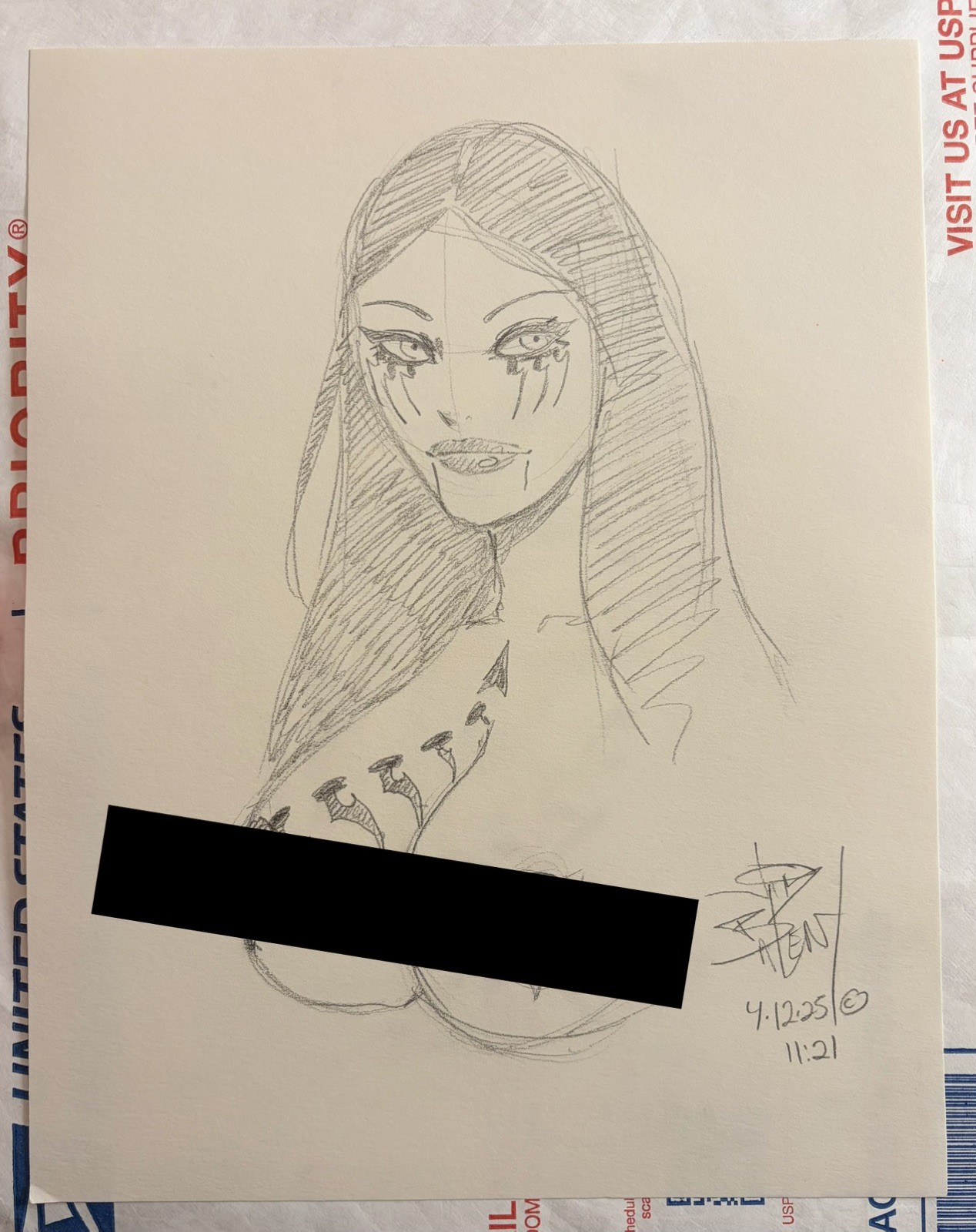 Jim Balent (of Catwoman fame) Raven Hex original pencil sketch