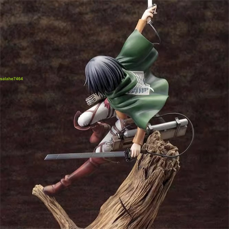 Attack On Titan Stump Mikasa Ackerman PVC Figure Model Statue Ornament Toy Gift