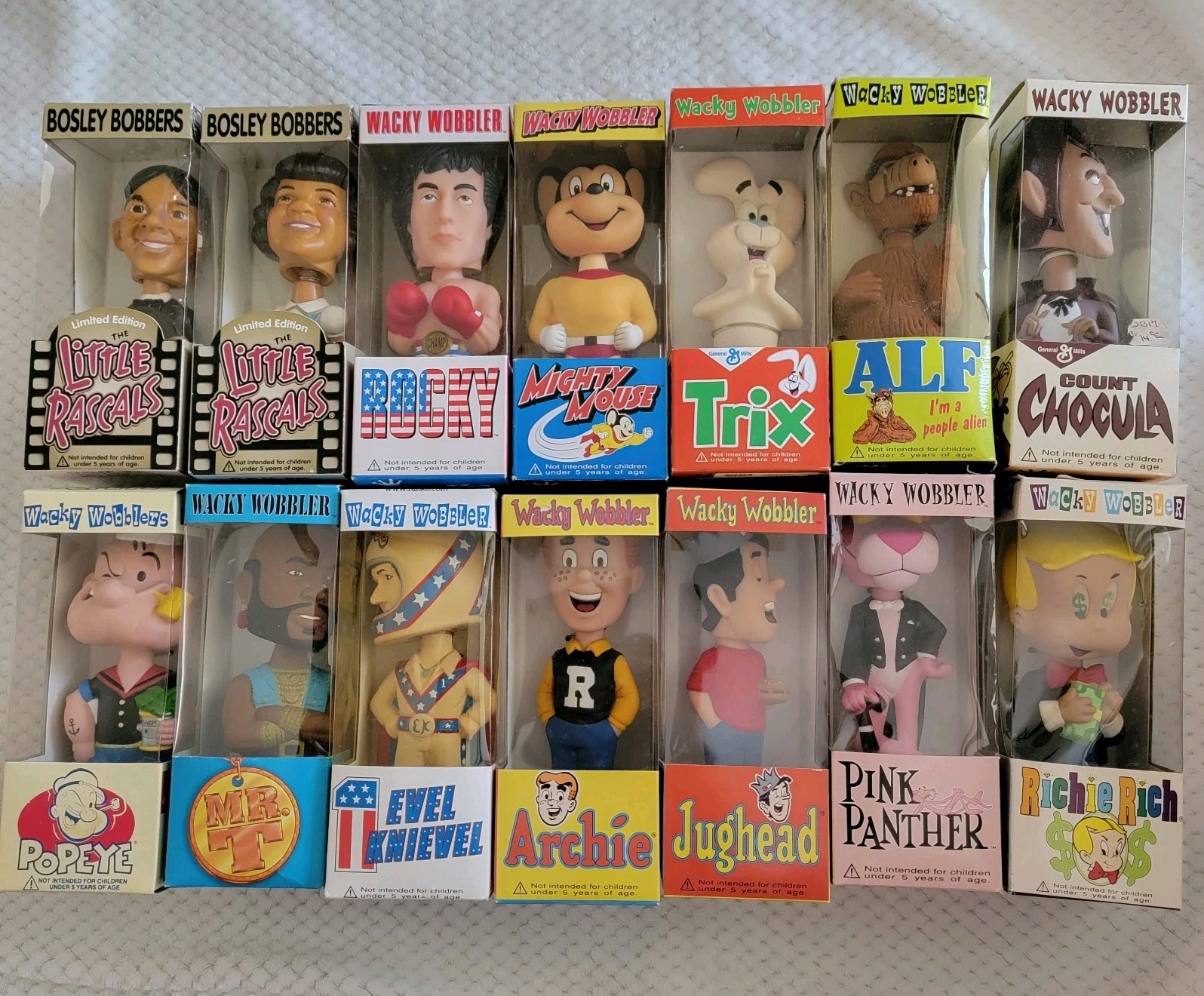 Bobblehead Vtg Collection Wacky Wobblers & Bosley Bobbery. 14 – In Original Box.