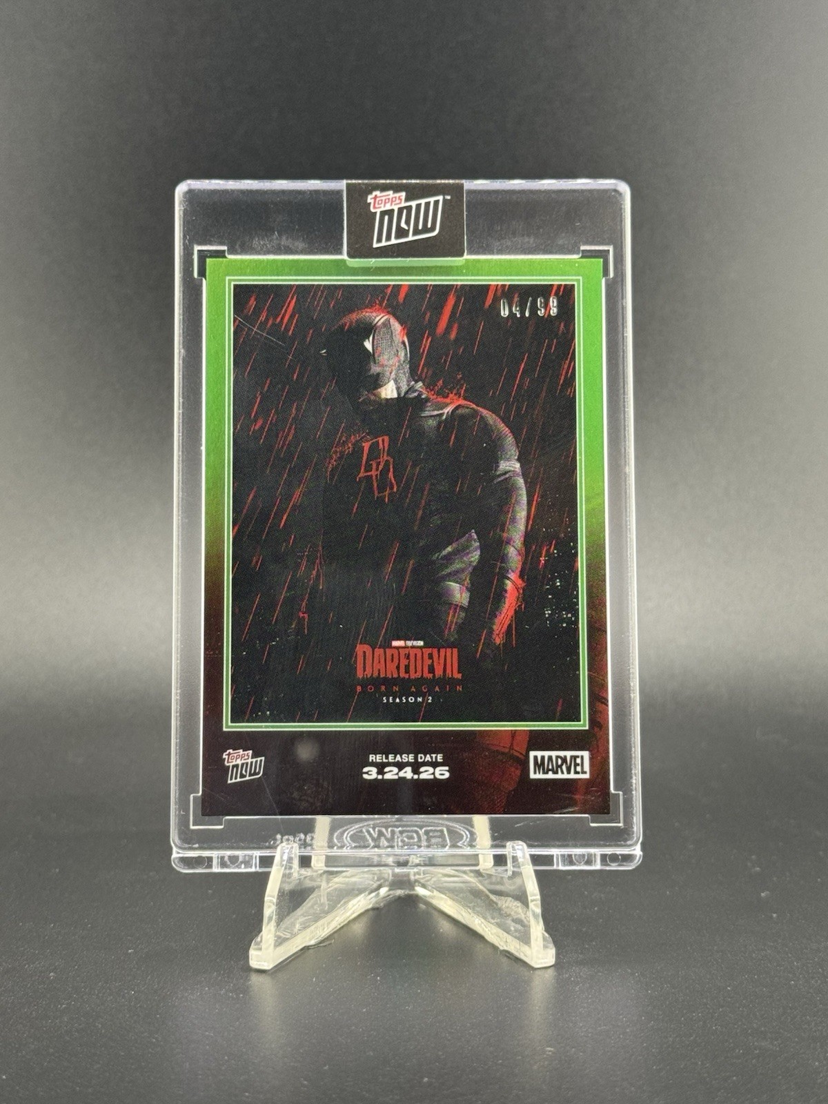 2026 Topps Now Daredevil Born Again Season 2 Poster Card Encased /99 #DDS2