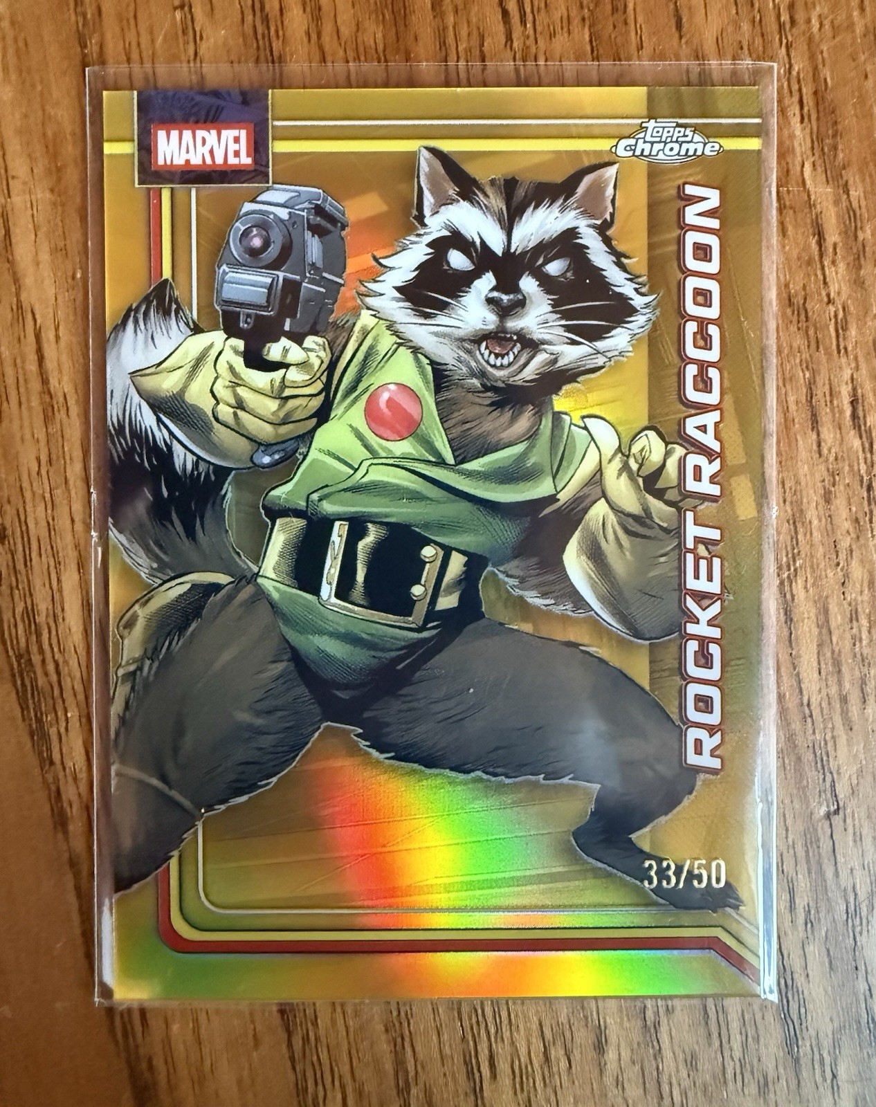 2026 Topps Chrome Marvel Rocket Raccoon True GOLD /50 #098