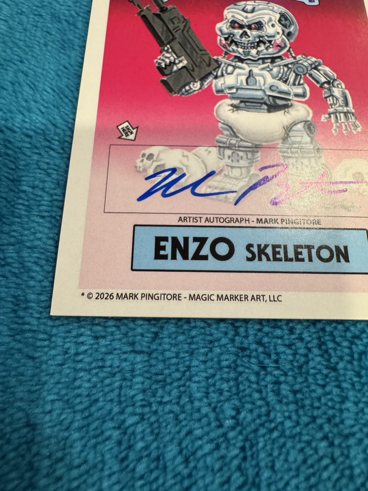 2026 Gross Card Con Horrorible Kids Series 11 ENZO SKELETON Mark Pingitore Auto