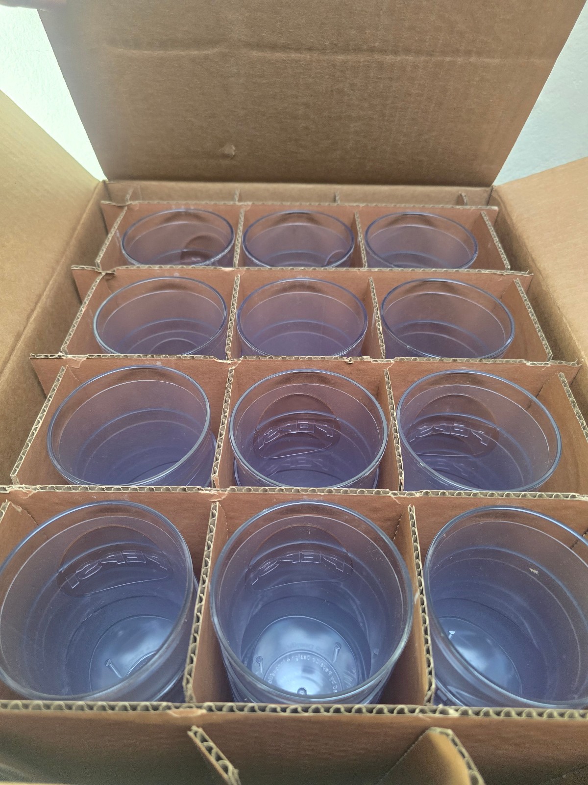 Pepsi Emboss Plastic 20 Ounce Clear Cups Dishwasher Safe Made in USA ● LOT OF 72