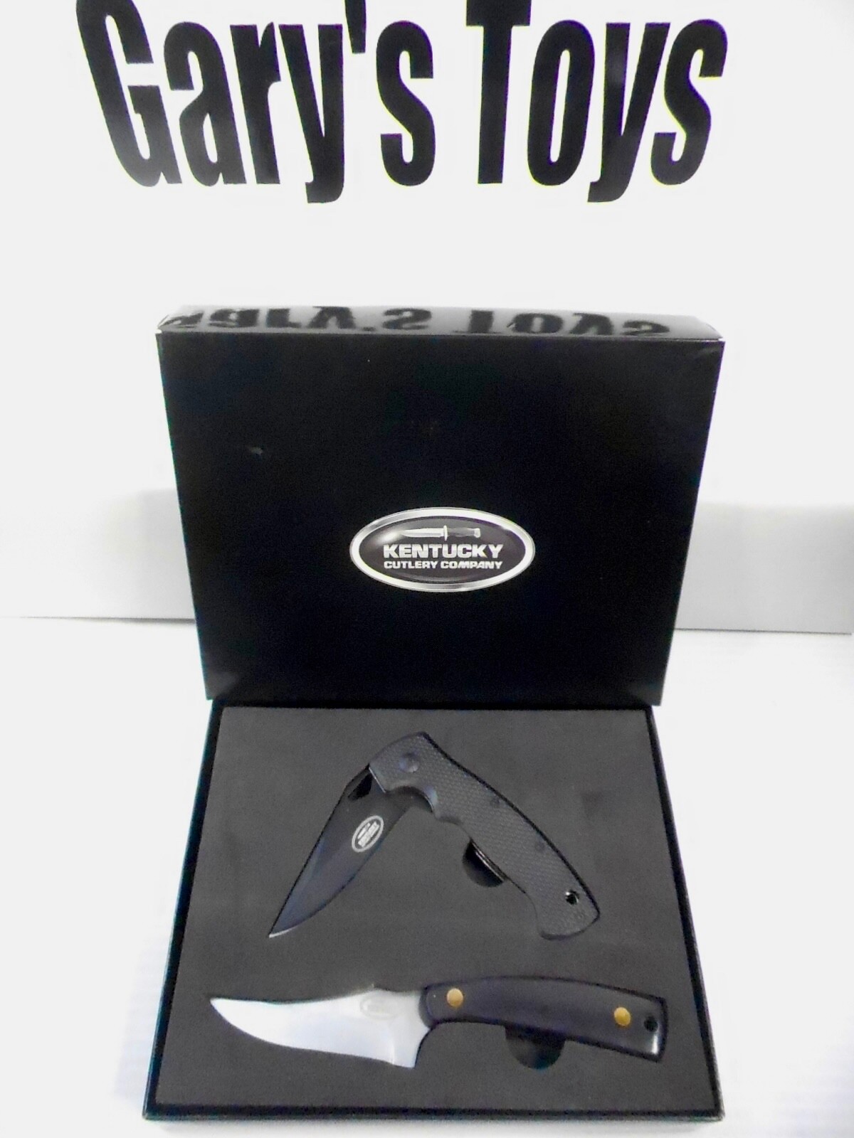 Kentucky Cutlery Co 3″ Black Knife Set – Folding Knife And Knife w/ Sheath