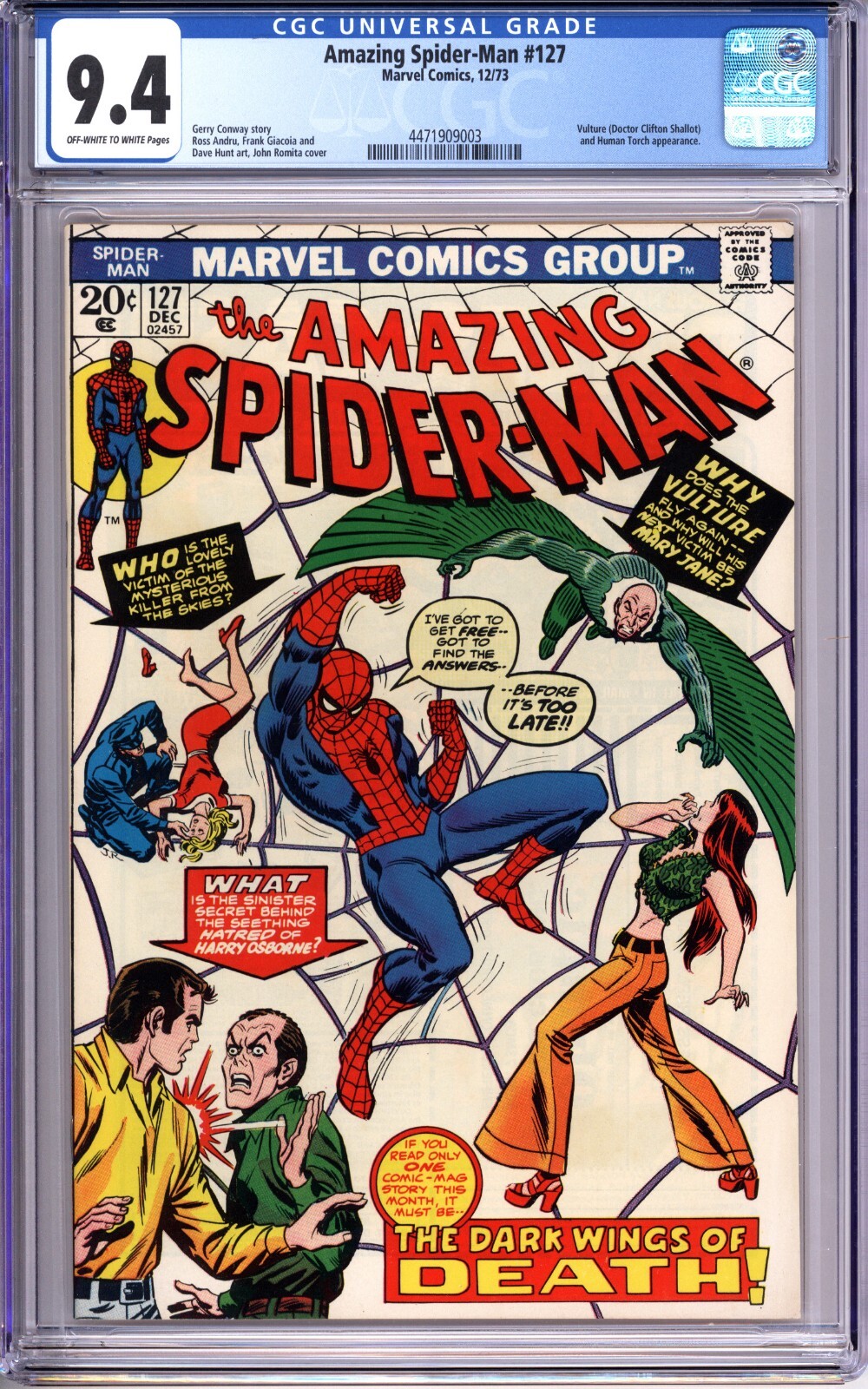 The Amazing Spider-Man #127 CGC 9.4 NM near mint VULTURE HUMAN TORCH 4471909003