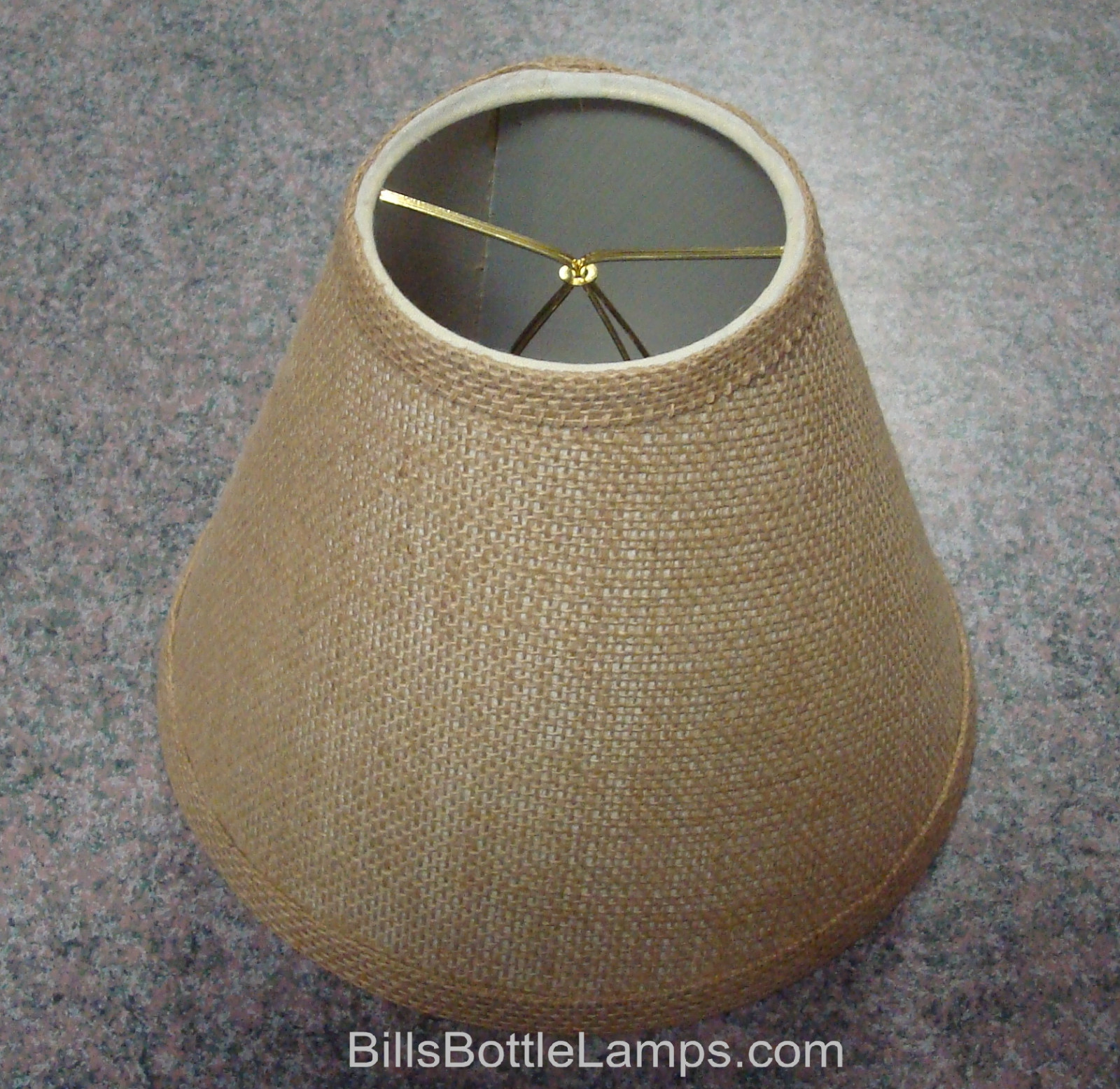 Rustic Cottage Cabin Burlap Table Light LAMP SHADE “Clip-On” Bulb 9″ inch Cone
