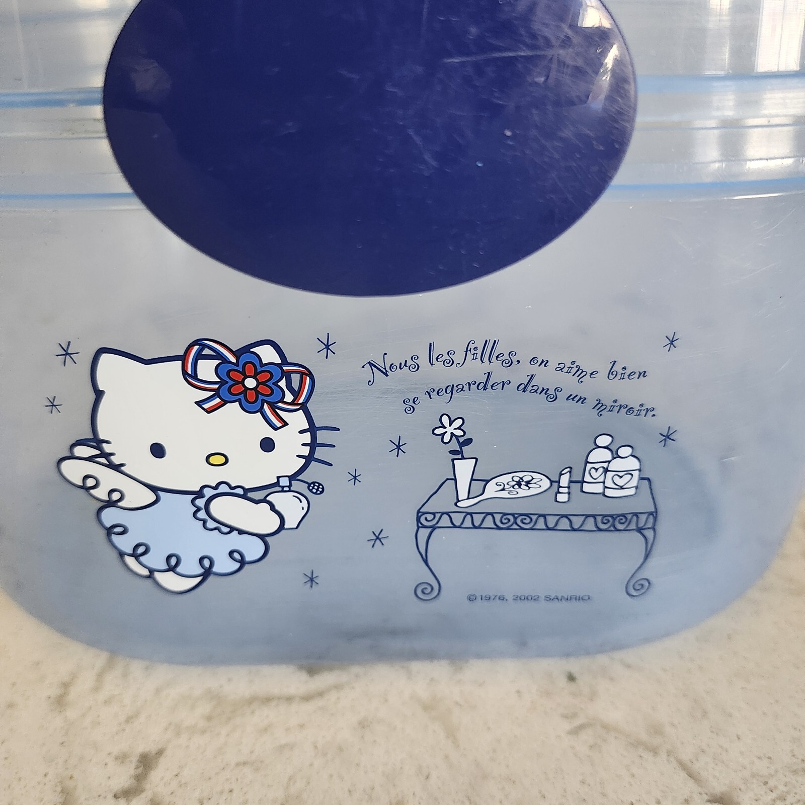 Vintage 2002 Sanrio Hello Kitty Blue Storage Bin Carrying Case