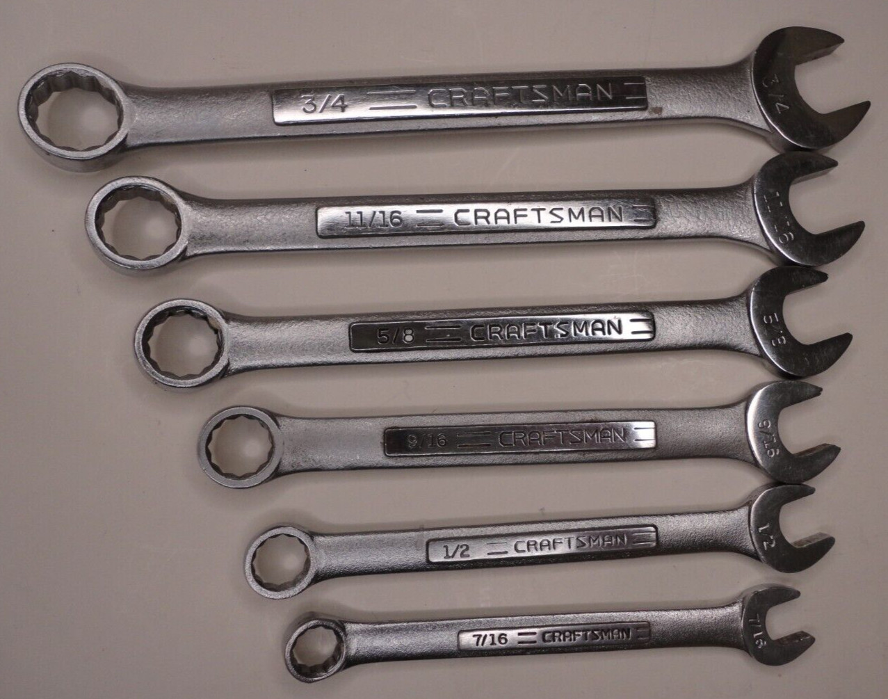 Craftsman USA SAE Combination Wrench Set 6 pc 12pt R11