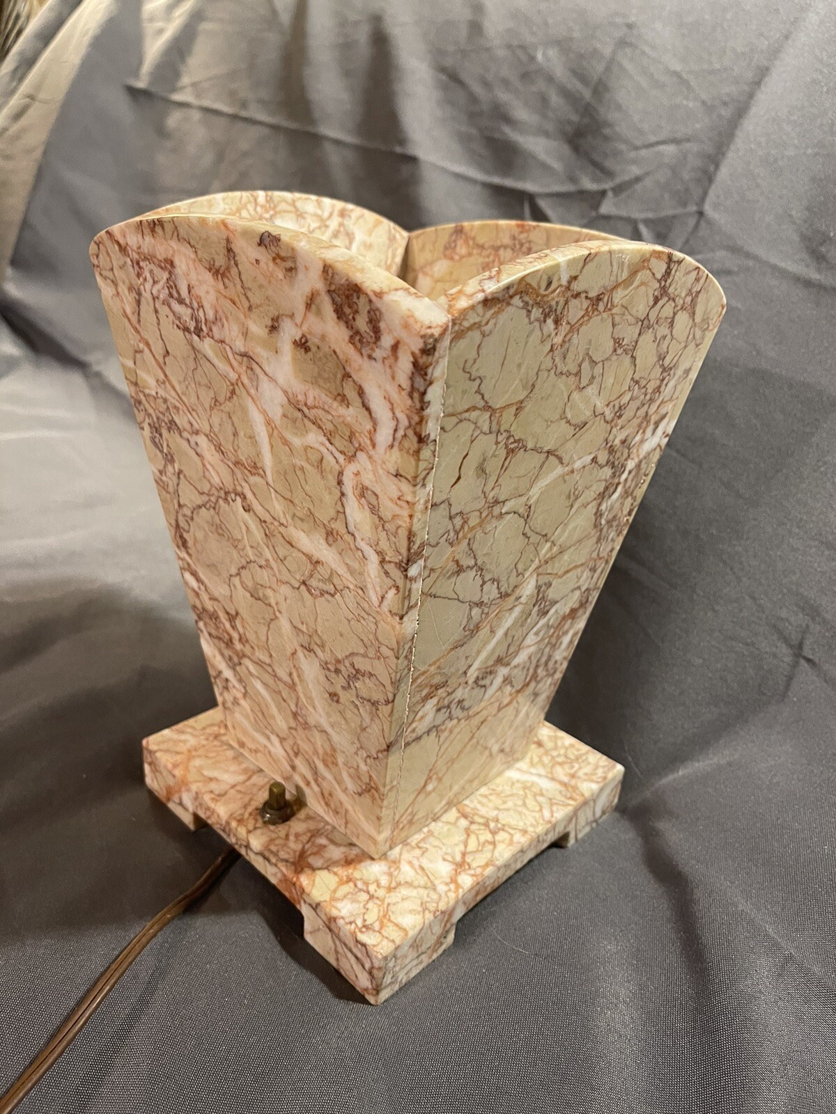 Vintage Pink Granite or Marble Stone Accent Lamp Mood Light mid century works