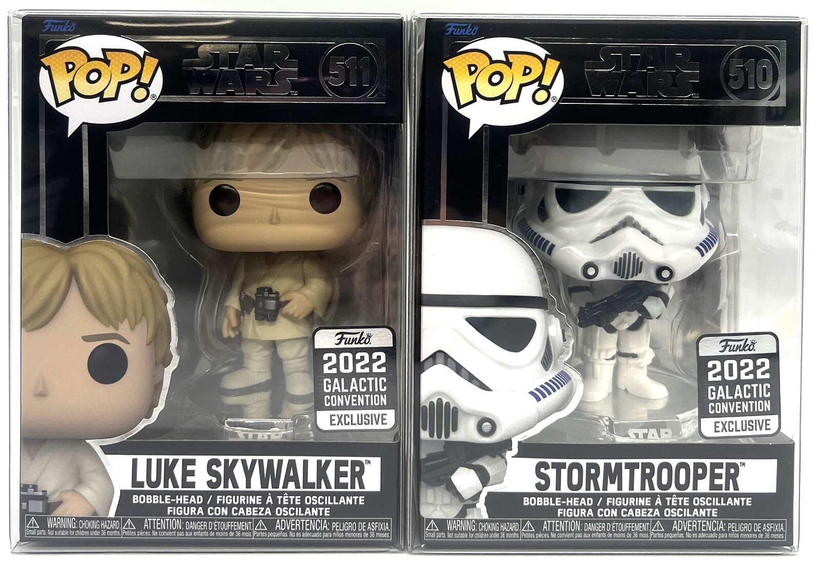 Funko Pop SWC Luke #511 & Stormtrooper #510 Galactic Convention Exclusive 2022
