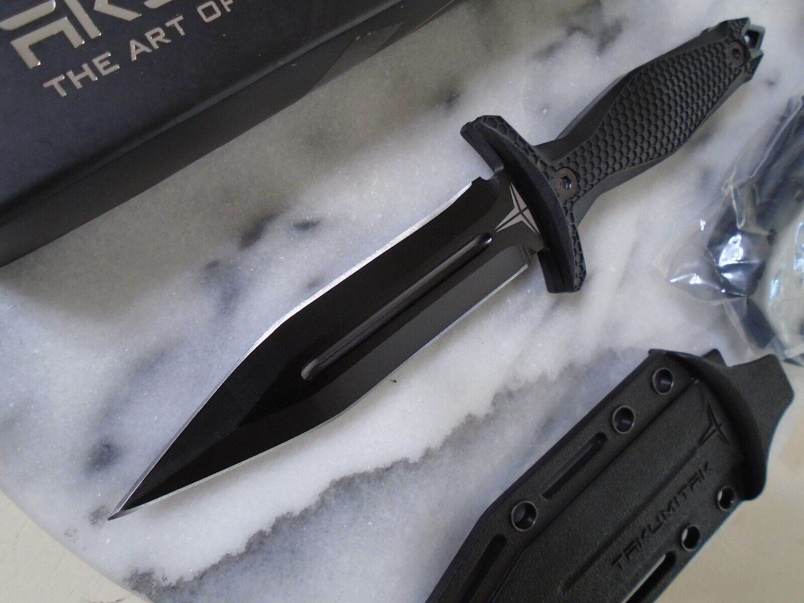 Takumitak Protector Dagger Knife Dual Edge Full Tang 3Cr13 TKF303 2 Handles 9″