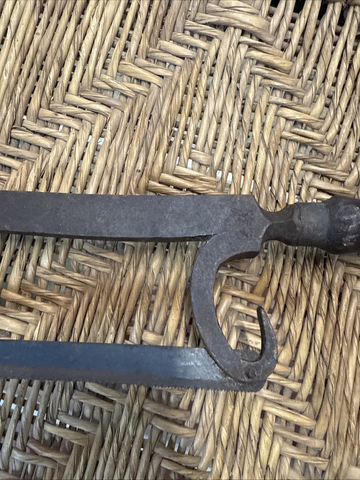 Antique Early Lancashire Pattern Hacksaw Vintage Old Tool 8 In Blade