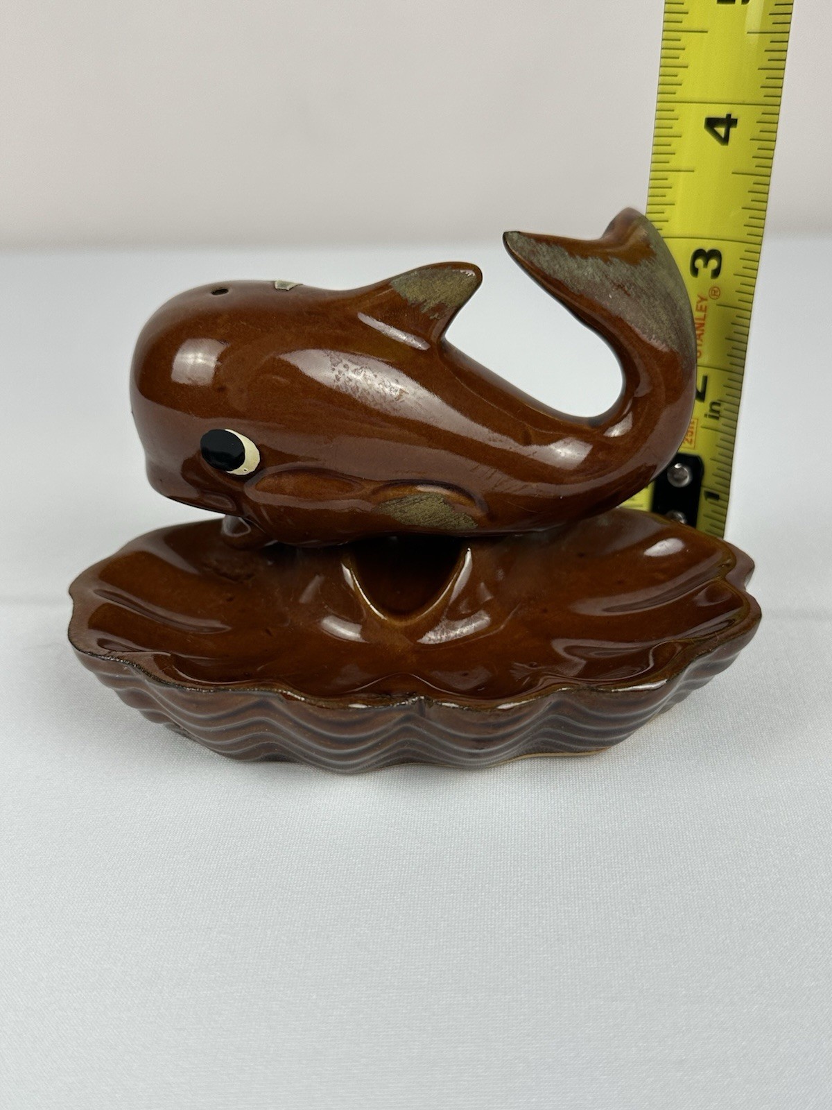Vintage Ceramic Whale Ash Tray/Trinket Dish/Incense Holder -Blow Hole for Smoke