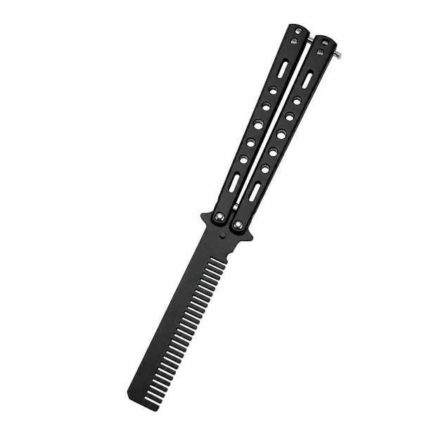 Butterfly Training Knife Comb Metal Trainer Dull Practice Tool Safe Folding New